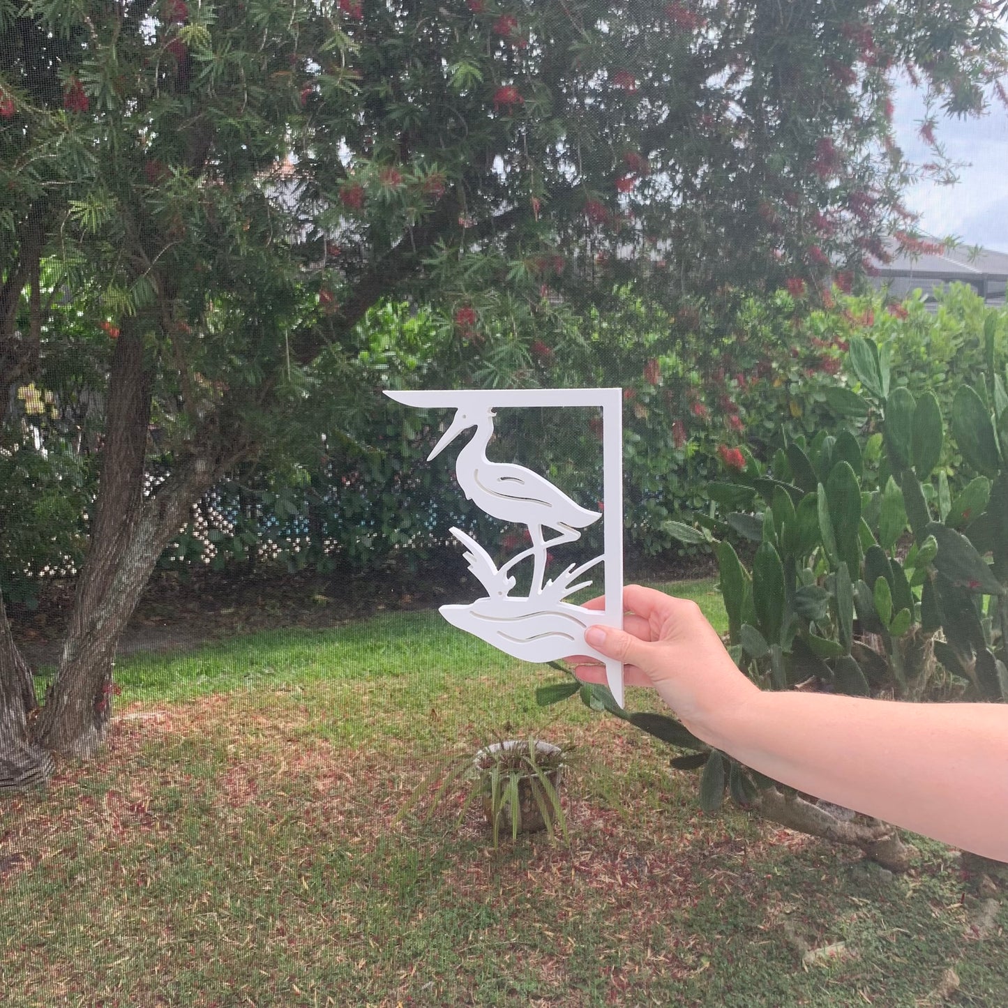 Screen Door Decor - Heron Small X2, Custom Mailbox, Bracket, Outdoor Decor, 7x9 inch Free Shipping to Mainland USA