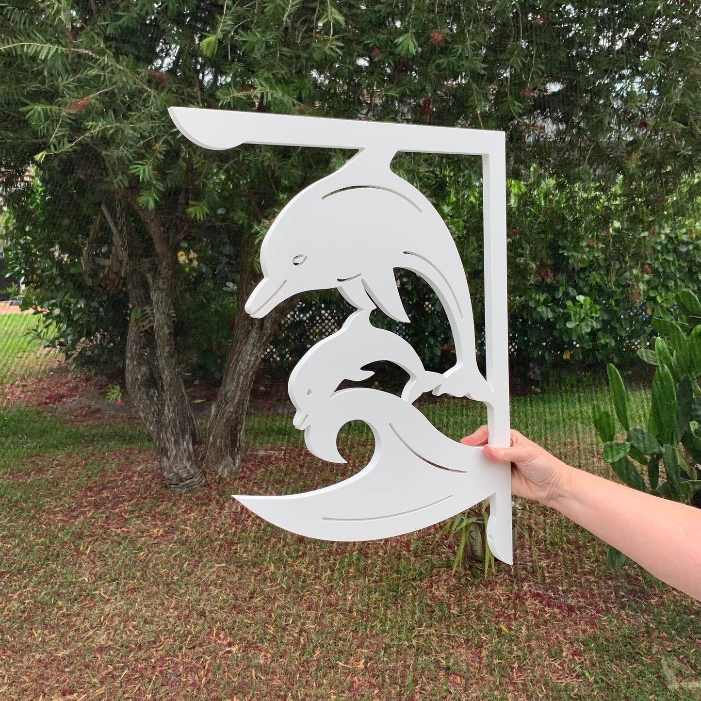 Mailbox Bracket - Dolphin with Baby - Large 16" x 21"