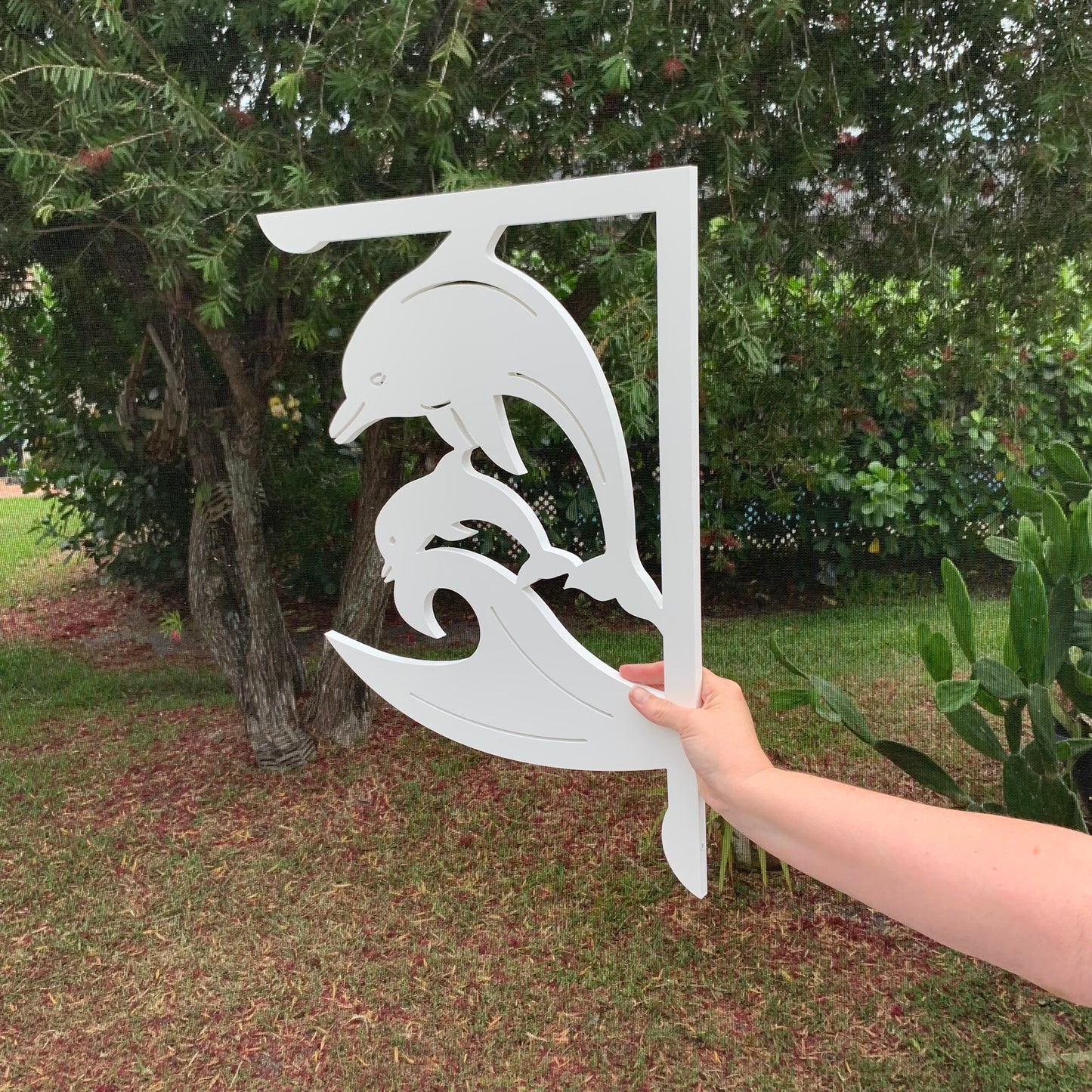 Mailbox Bracket - Dolphin with Baby - Large 16" x 21"