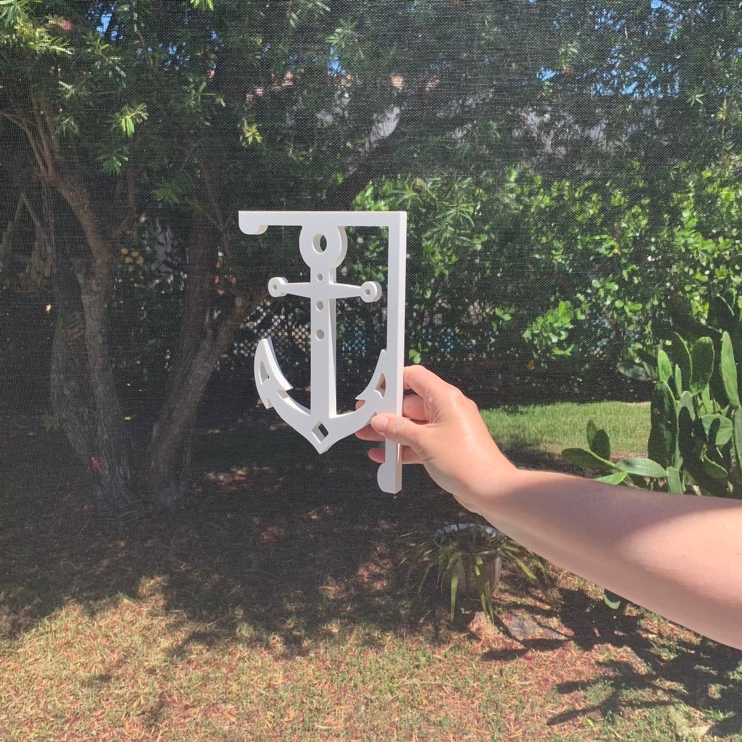 Screen Door Decor - Anchor Small X2, Custom Mailbox, Bracket, Outdoor Decor, 7x9 inch Free Shipping to mainland USA
