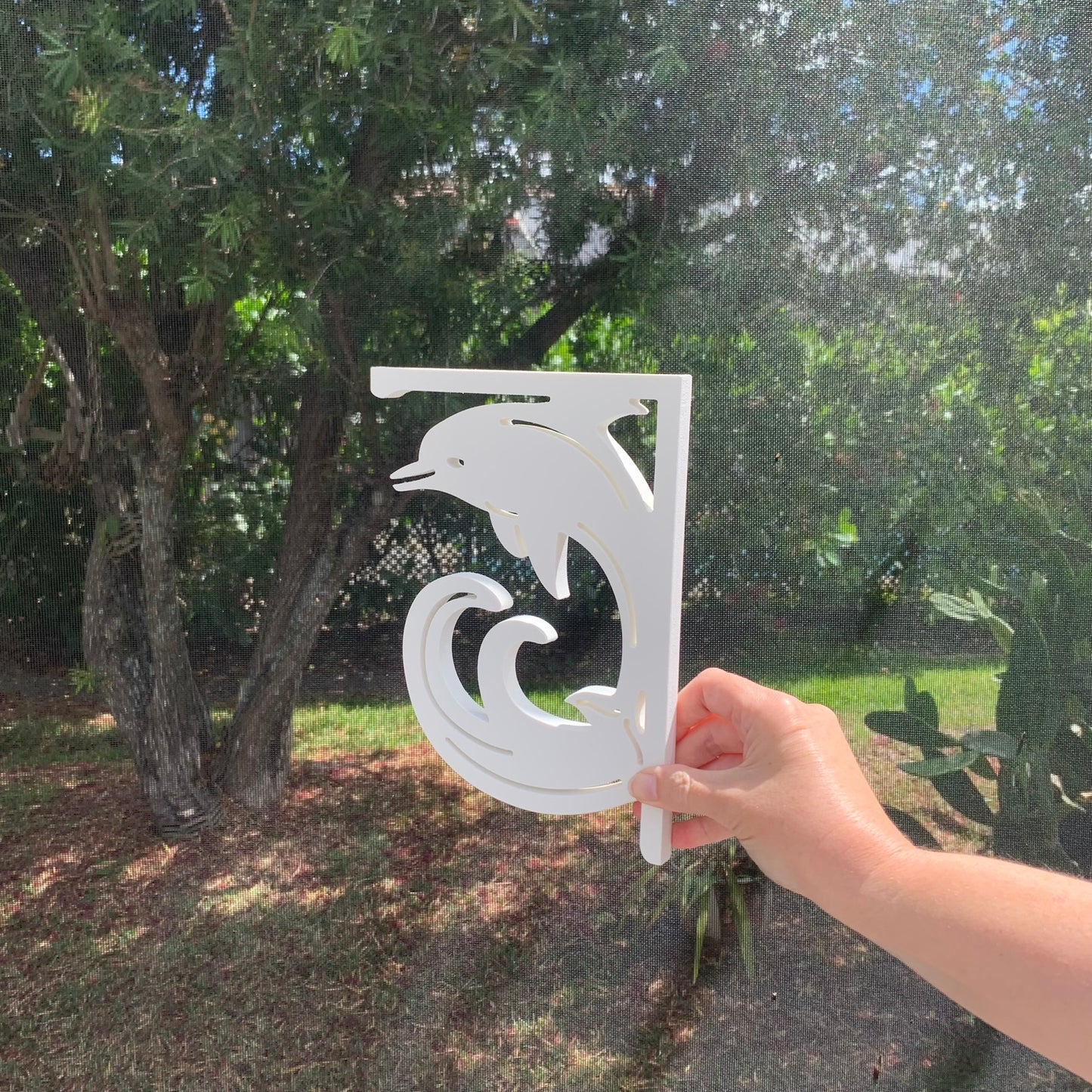 Screen Door Decor - Dolphin Small X2, Custom Mailbox, Bracket, Outdoor Decor, 7x9 inch Free Shipping to Mainland USA