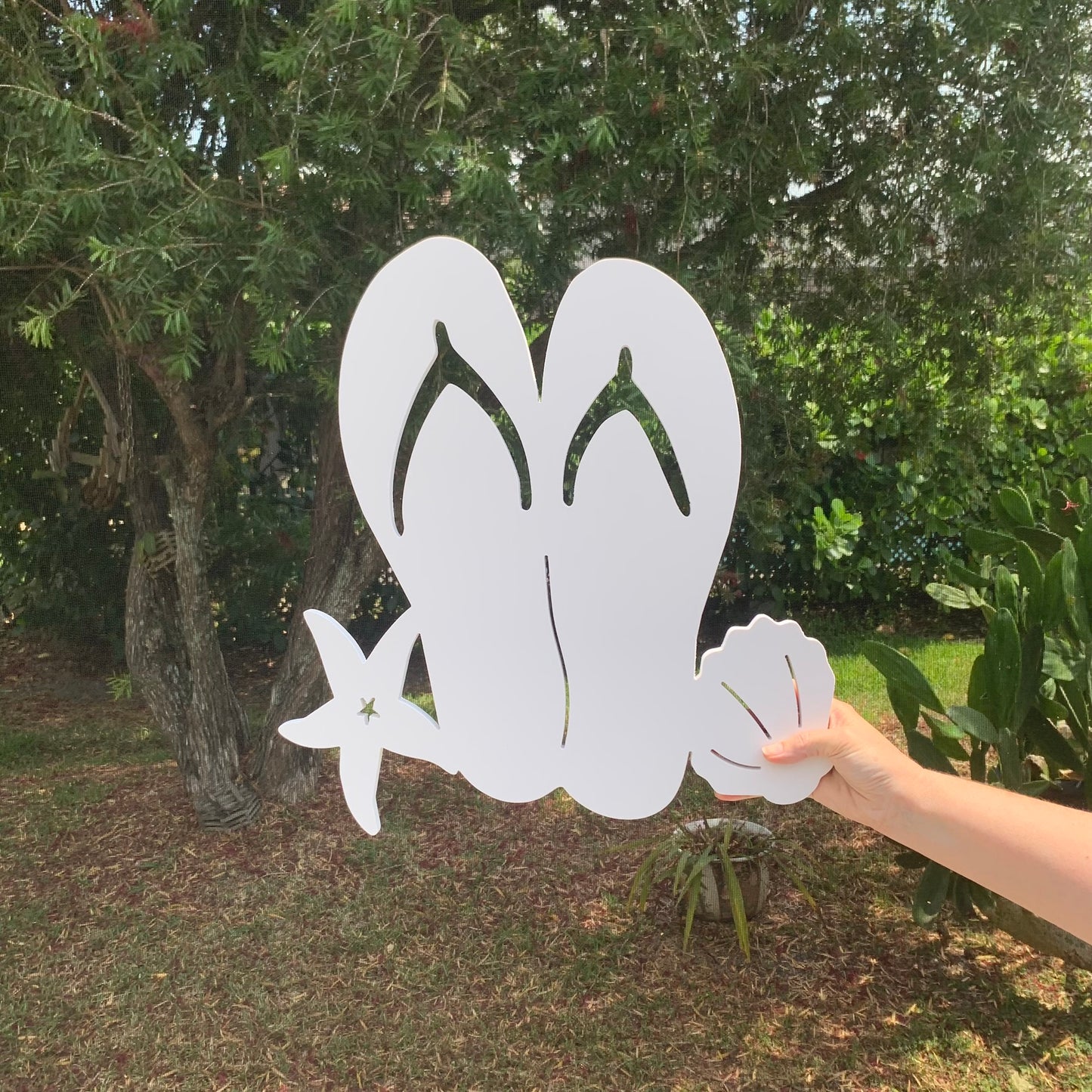 Wall Art, Flip Flops, Tropical, Outdoor Decor, Housewarming Gift, Custom, Coastal, Nautical, PVC Wall Art, Long Lasting