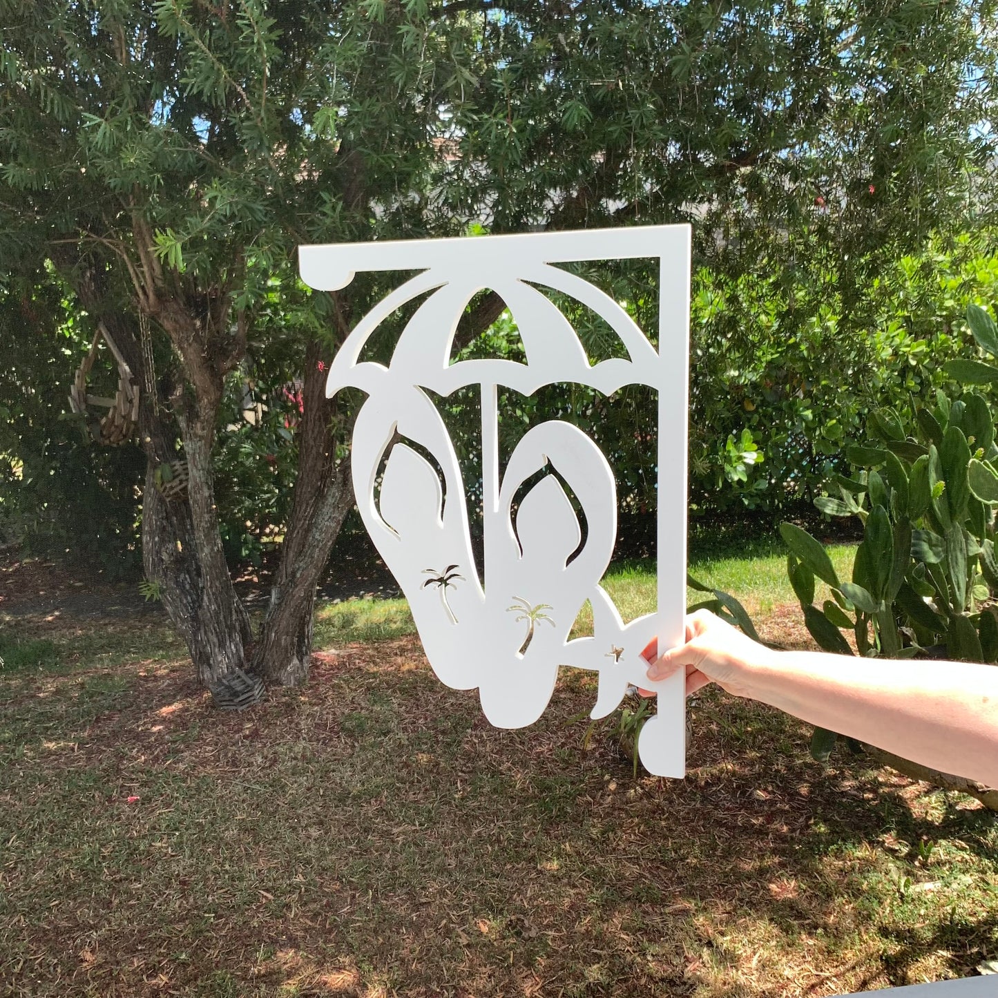 Mailbox Bracket - Flip Flops Umbrella W/Starfish - Large 16' x 21"