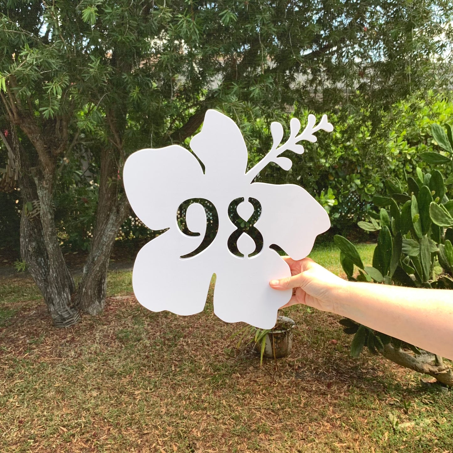 House Number Plaque - Hibiscus