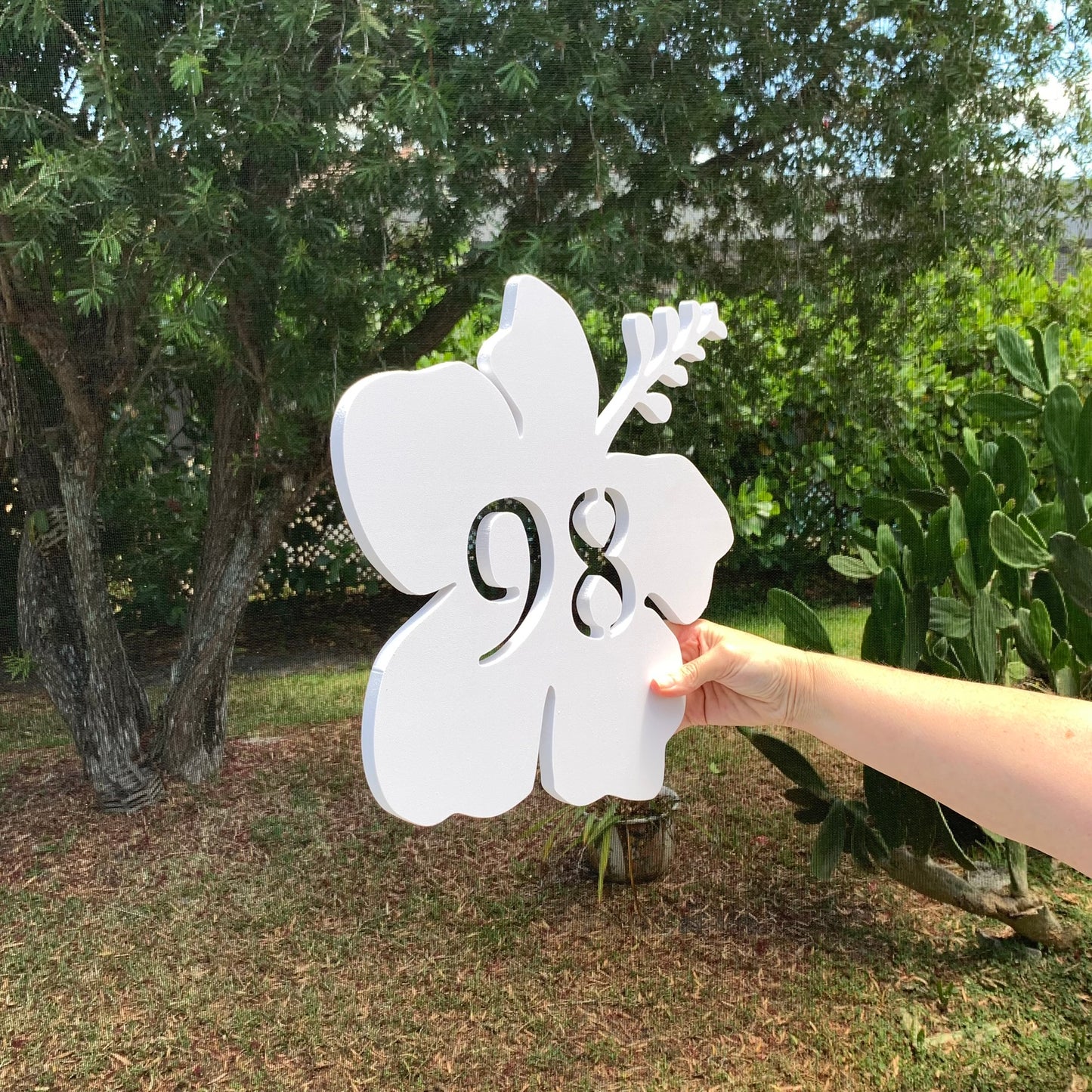 House Number Plaque - Hibiscus