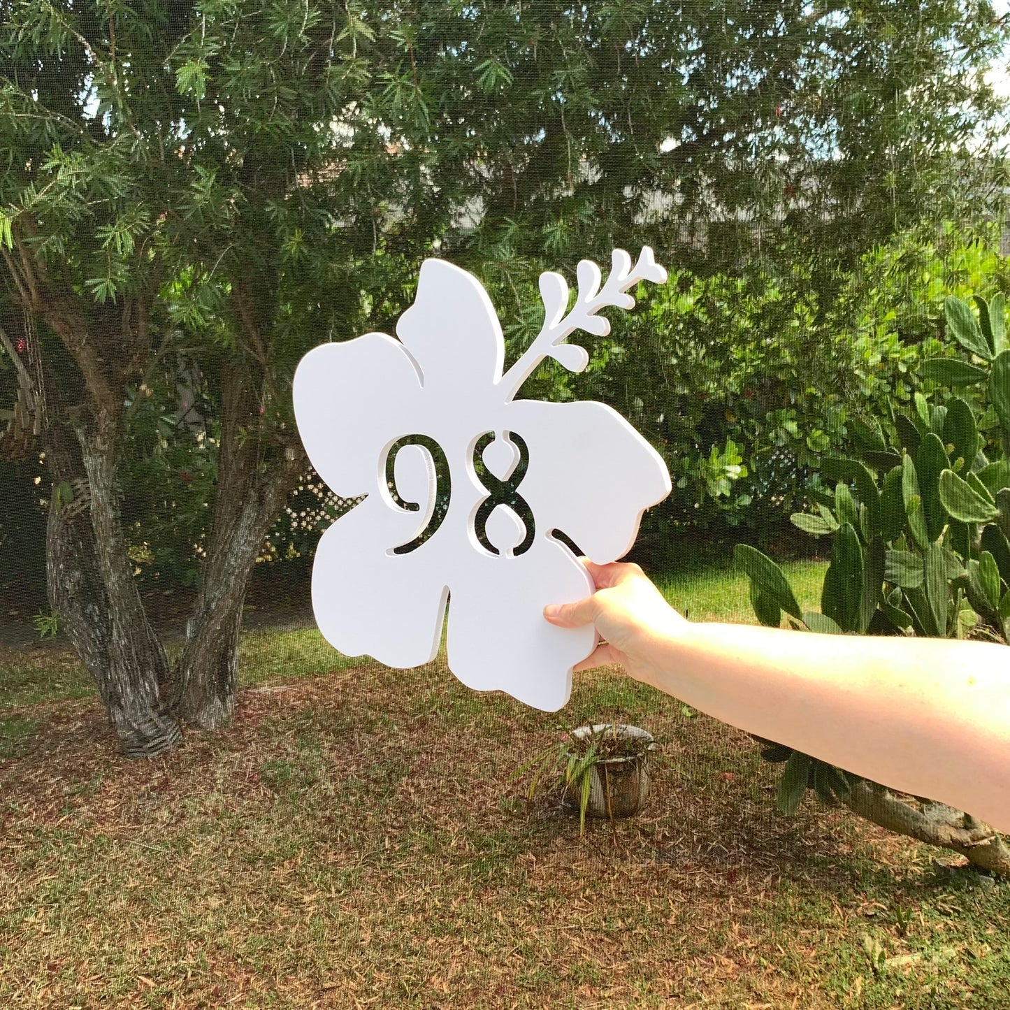 House Number Plaque - Hibiscus