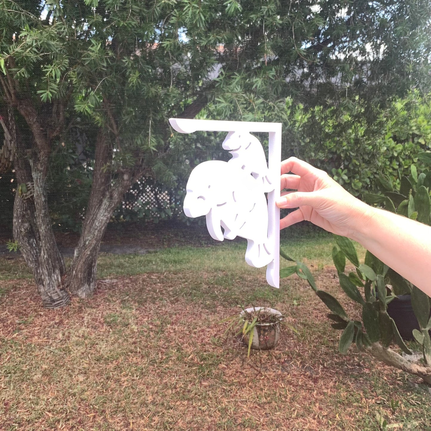 Screen Door Decor - Manatee With Baby Small X2, Custom Mailbox, Bracket, Outdoor Decor, 7x9 inch Free Shipping to Mainland USA