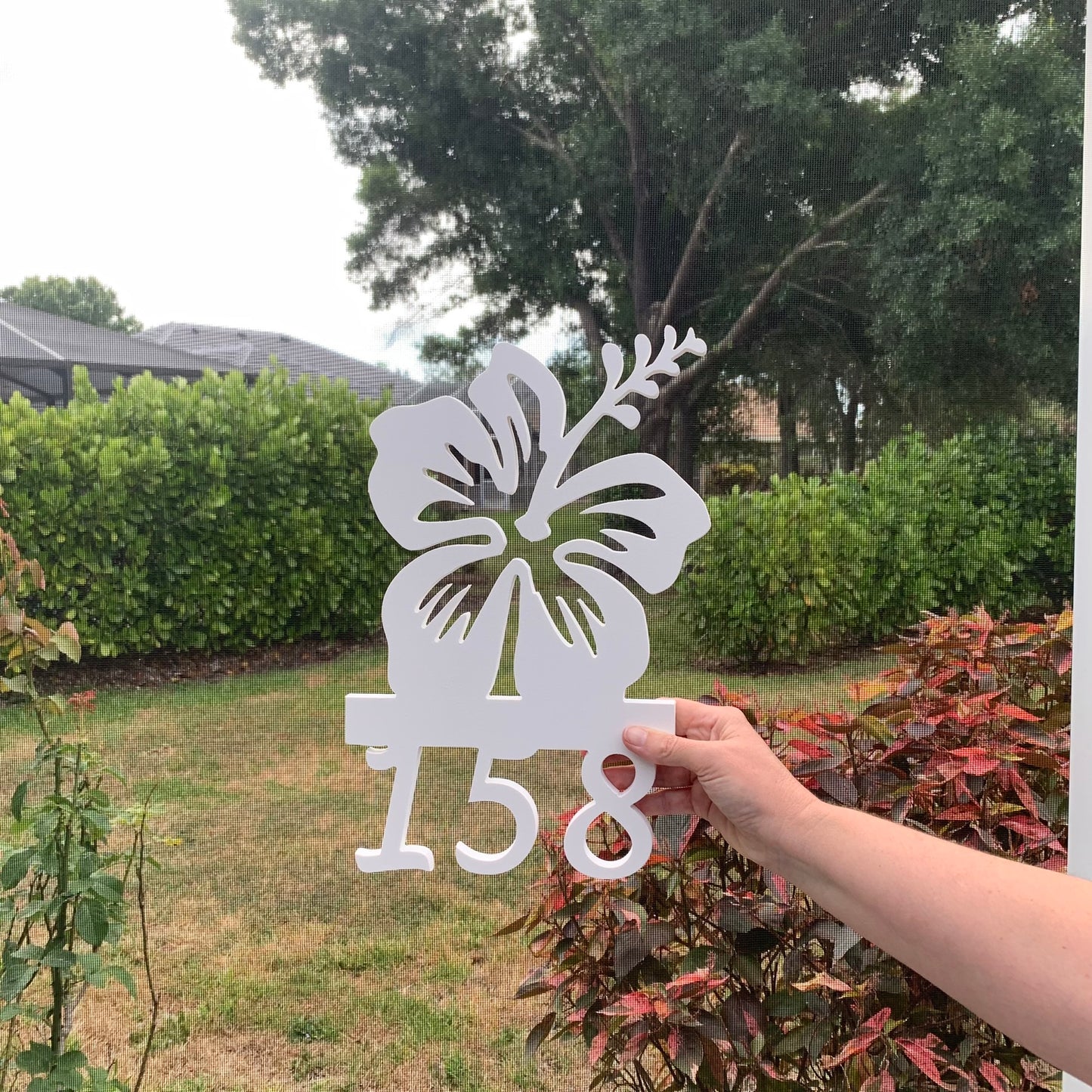 House Number Sign, Hibiscus