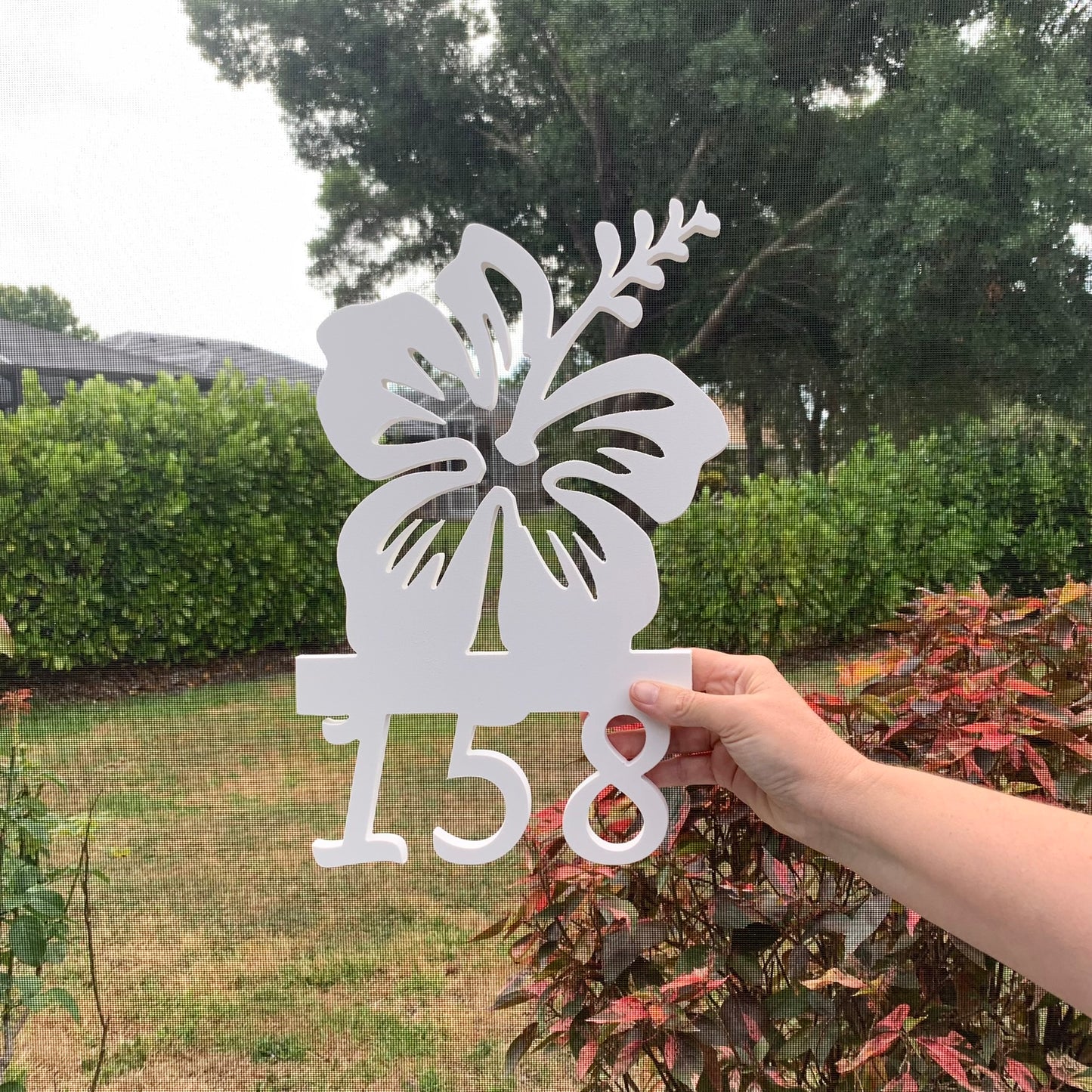 House Number Sign, Hibiscus