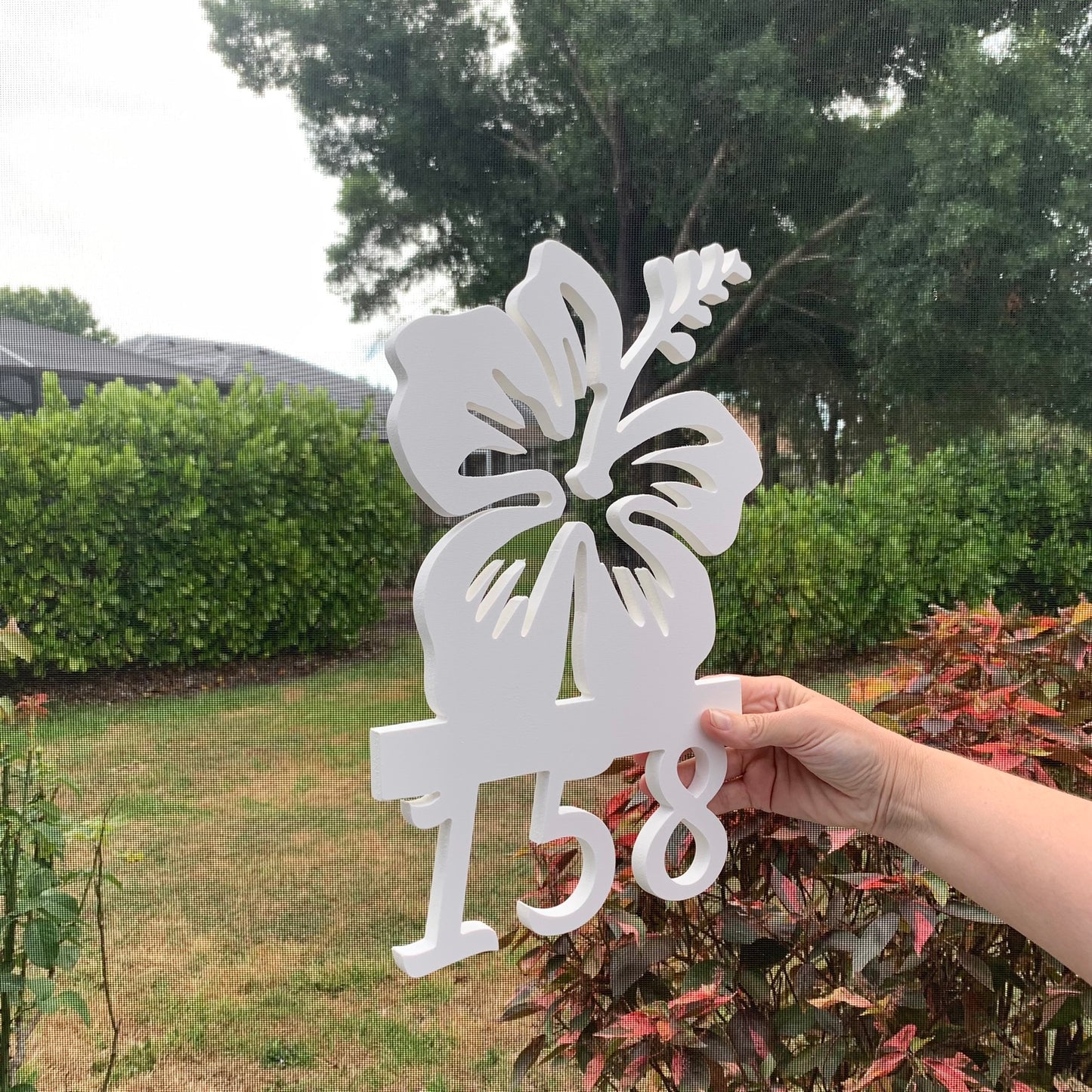 House Number Sign, Hibiscus