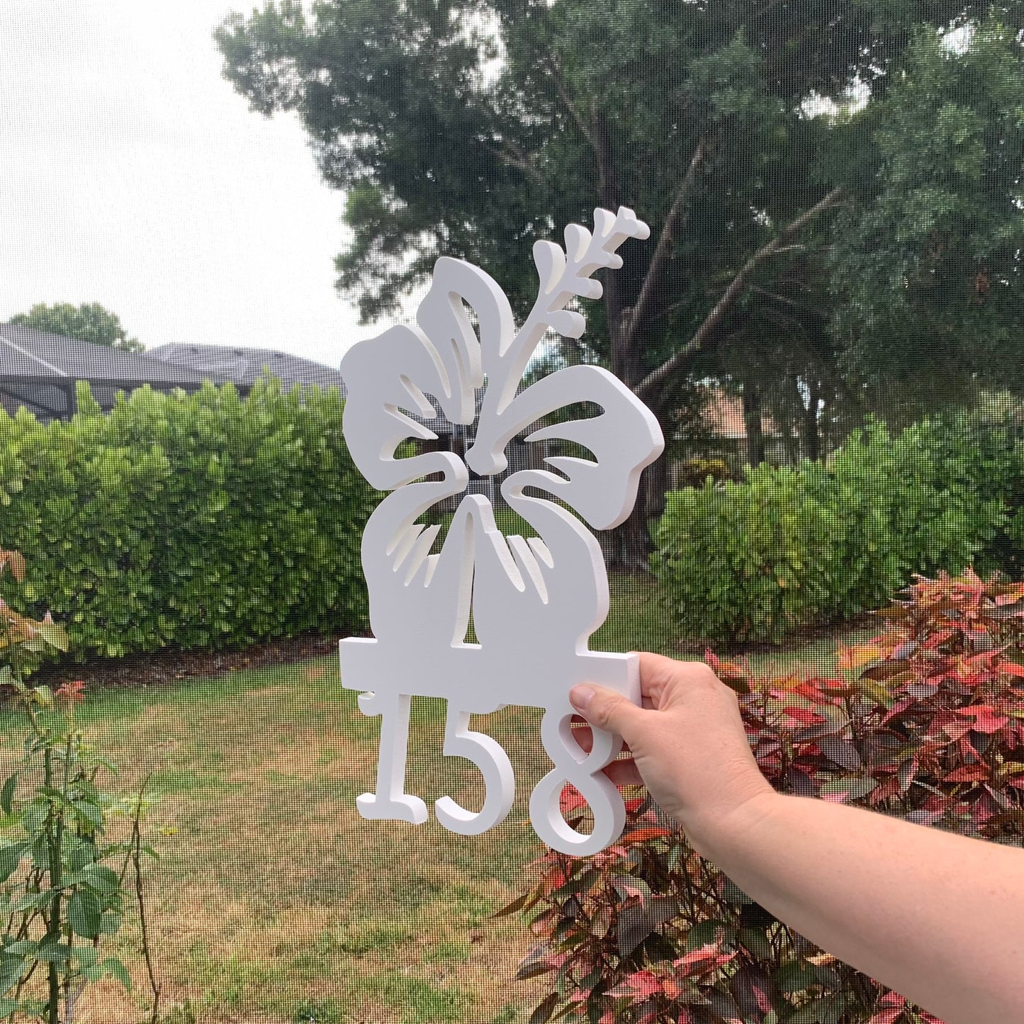 House Number Sign, Hibiscus