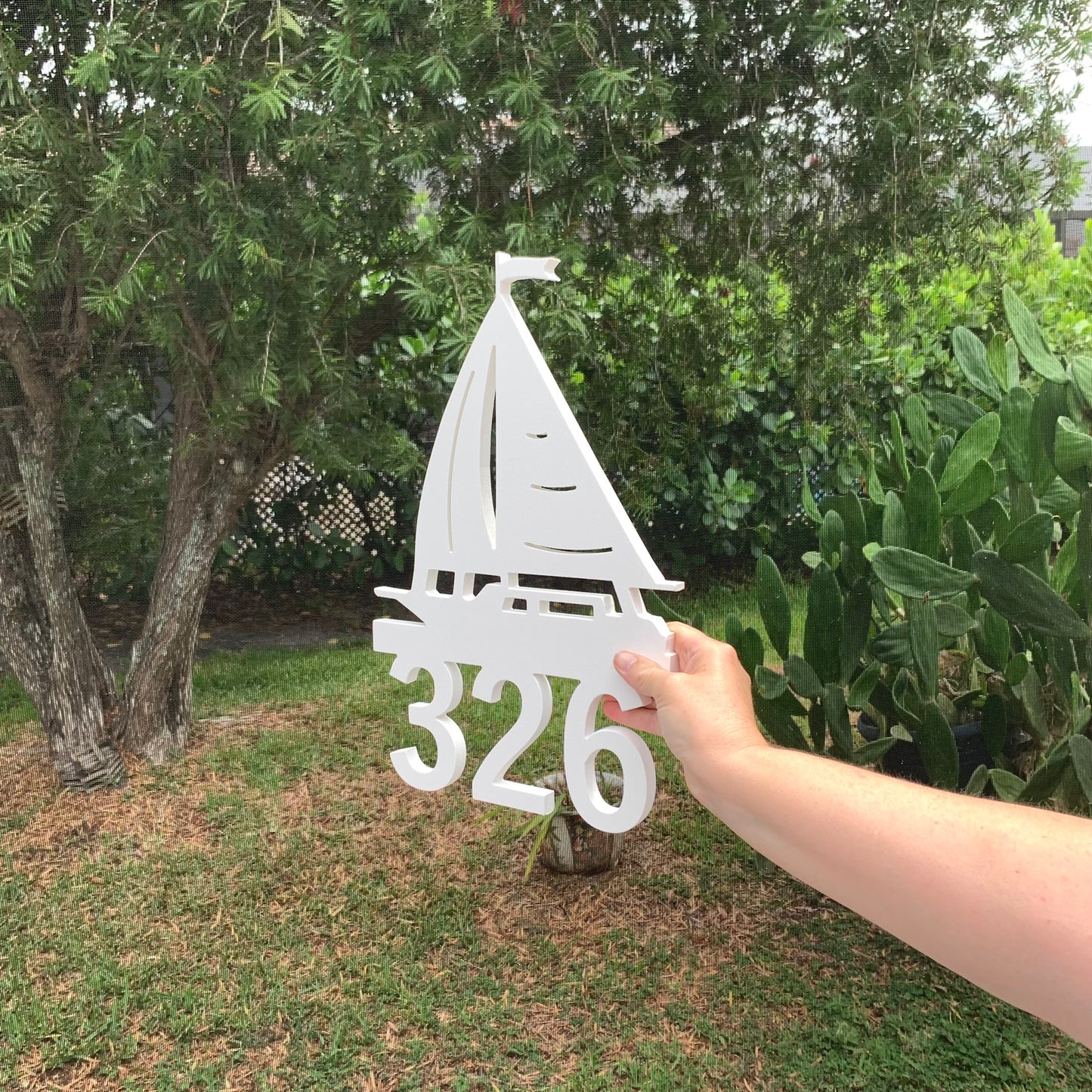 House Number Sign, Sailboat