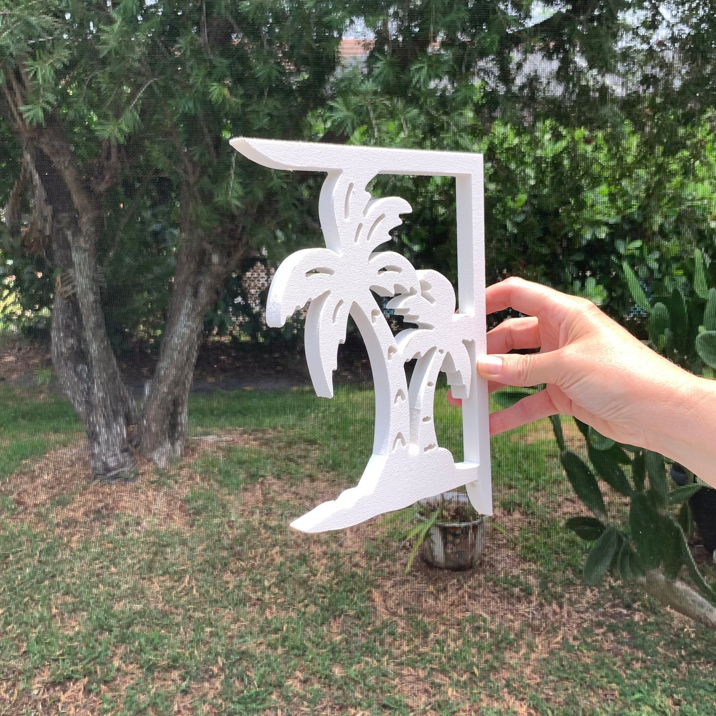 Mailbox Bracket - Palm Tree Double - Small 7" x 9"