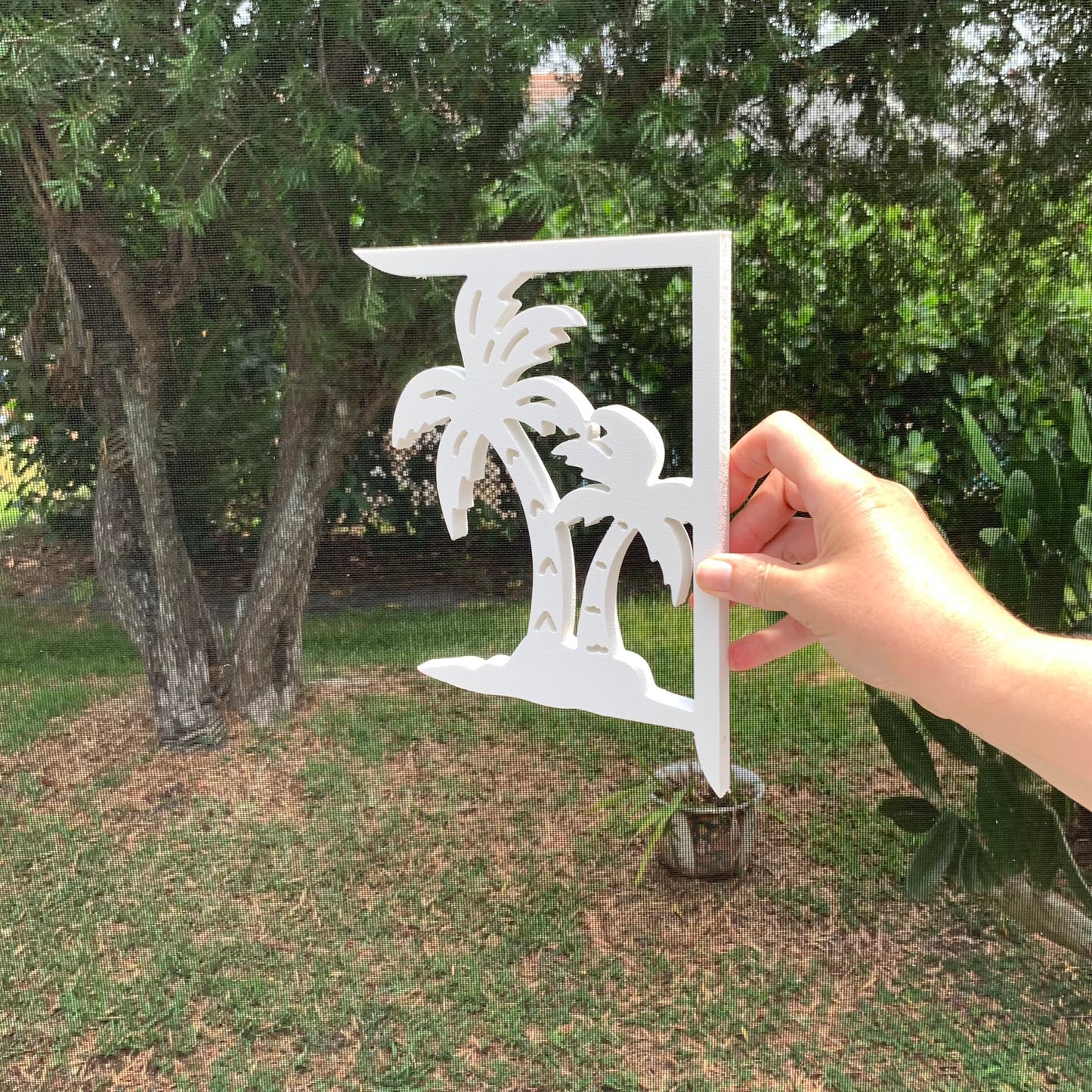 Mailbox Bracket - Palm Tree Double - Small 7" x 9"