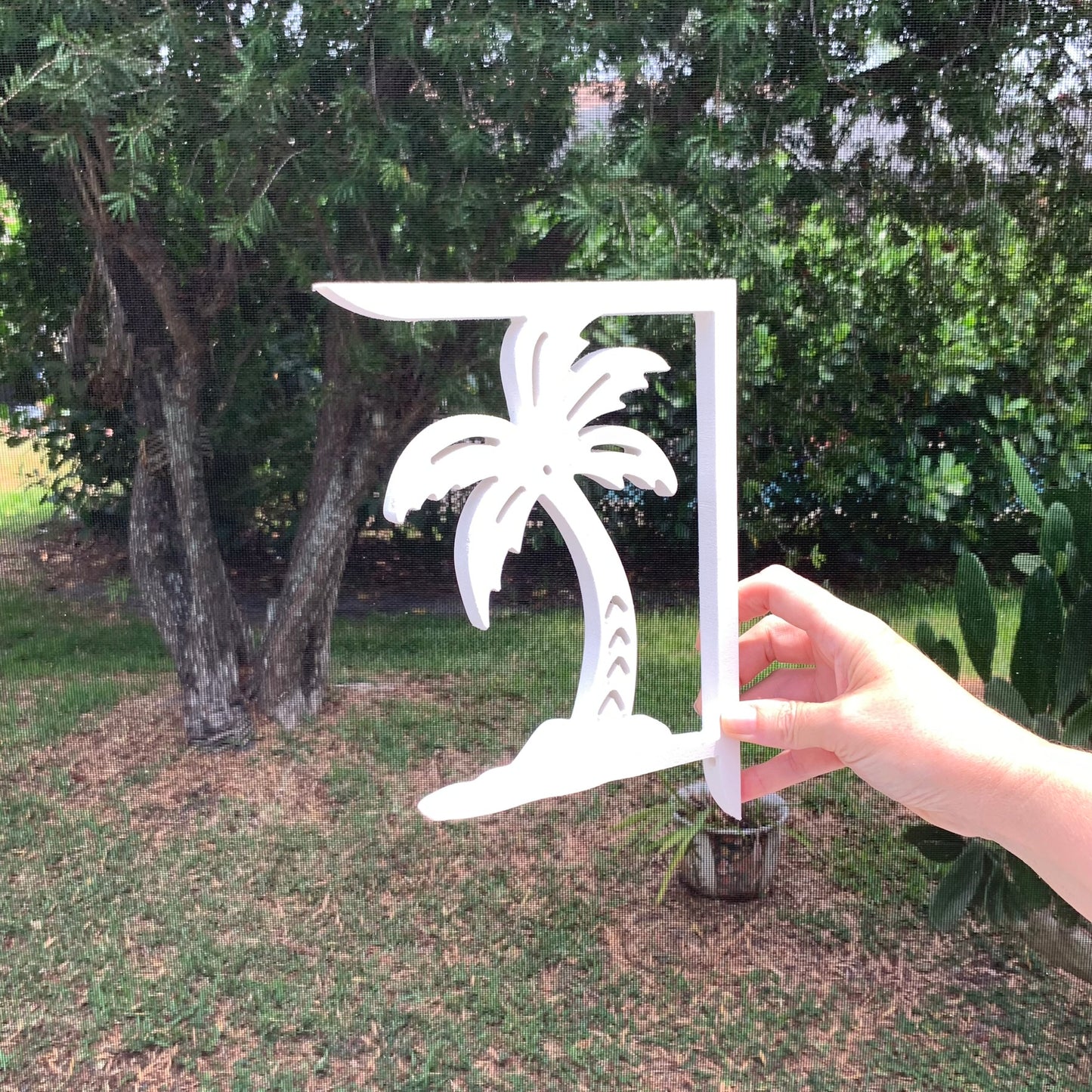 Mailbox Bracket - Palm Tree Island - Small 7" x 9"