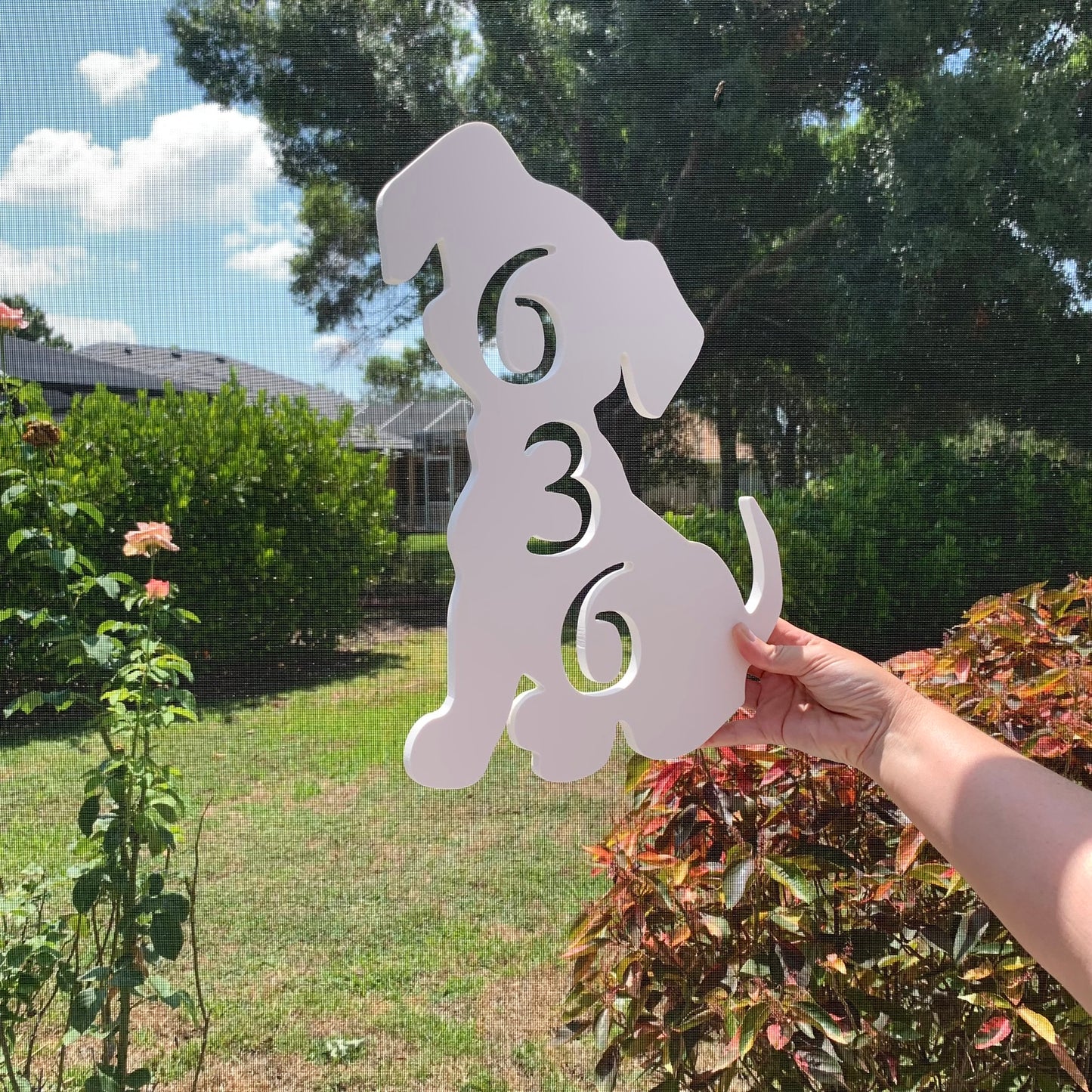 House Number Plaque - Puppy