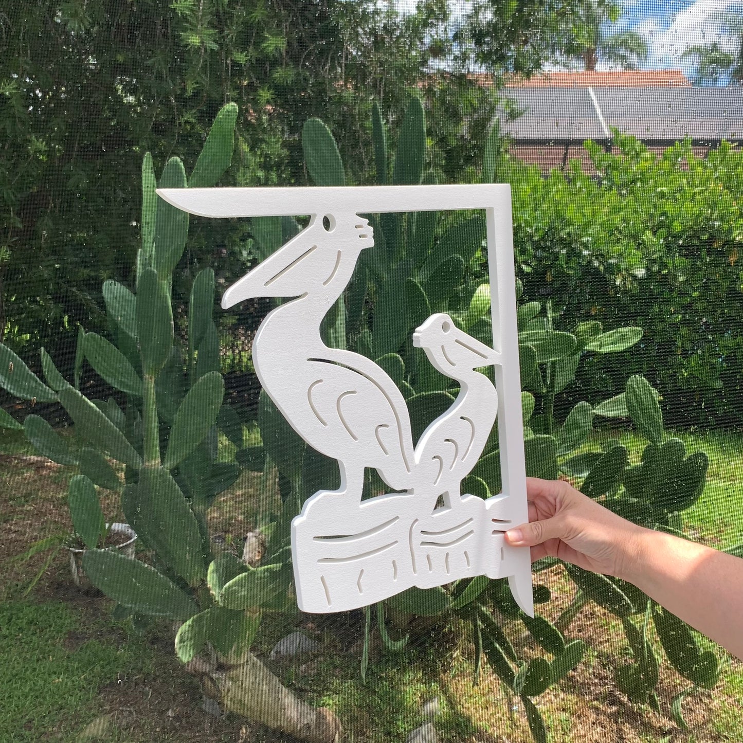 Mailbox Bracket - Pelican with Baby - Medium 12" x 16"