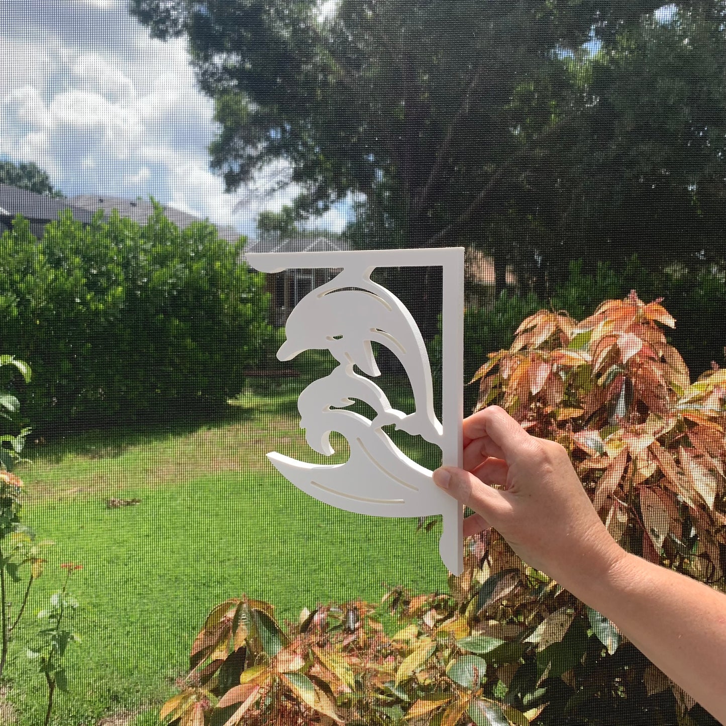 Mailbox Bracket - Dolphin with Baby - Small 7" x 9"