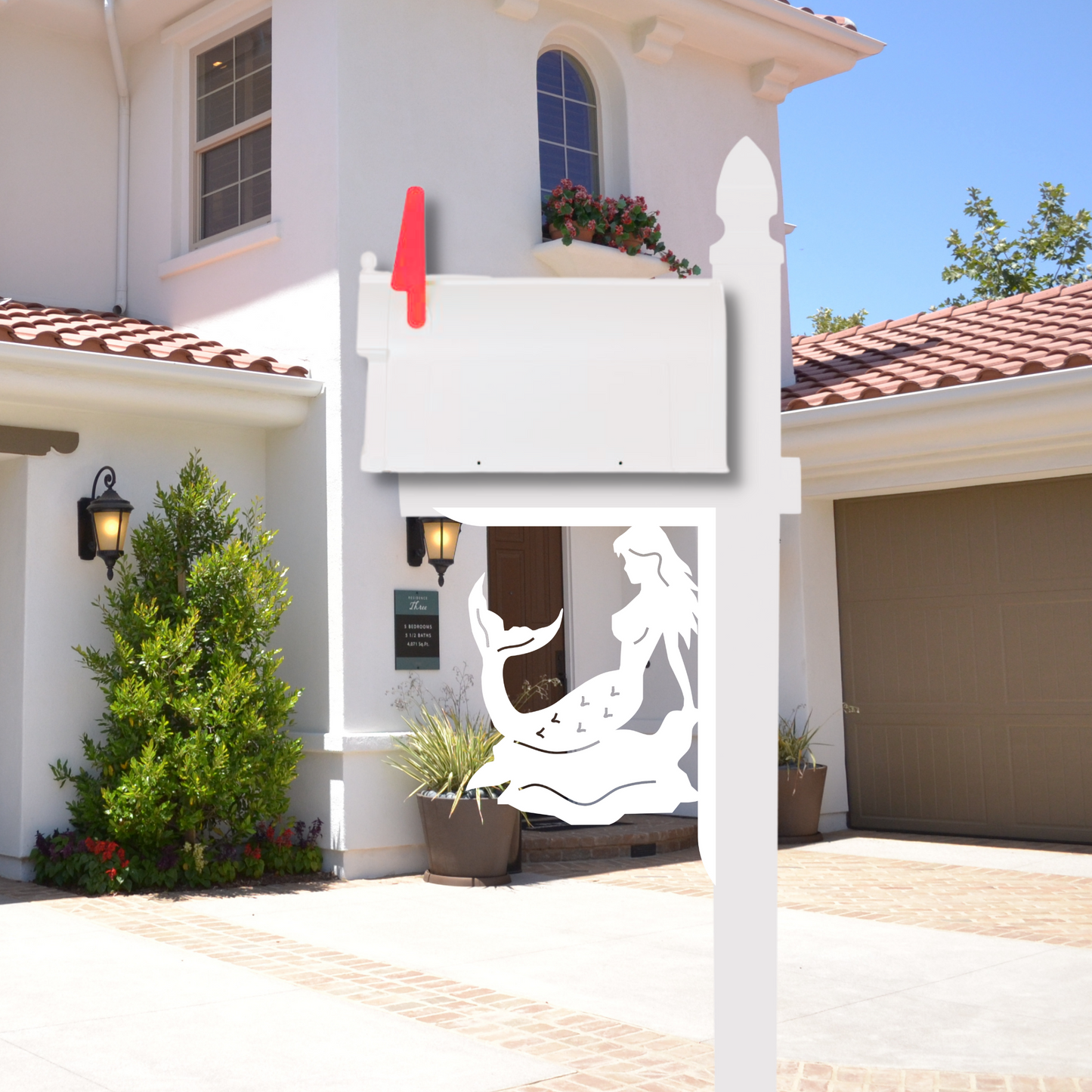 Mailbox Bracket - Mermaid on the Rocks - Large 16" x21"