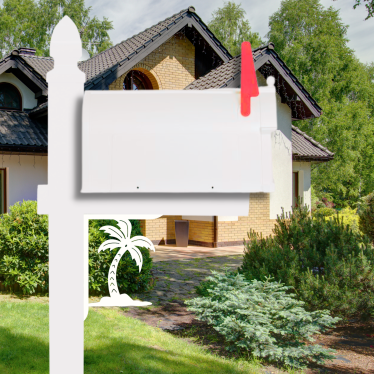 Mailbox Bracket - Palm Tree Island - Small 7" x 9"