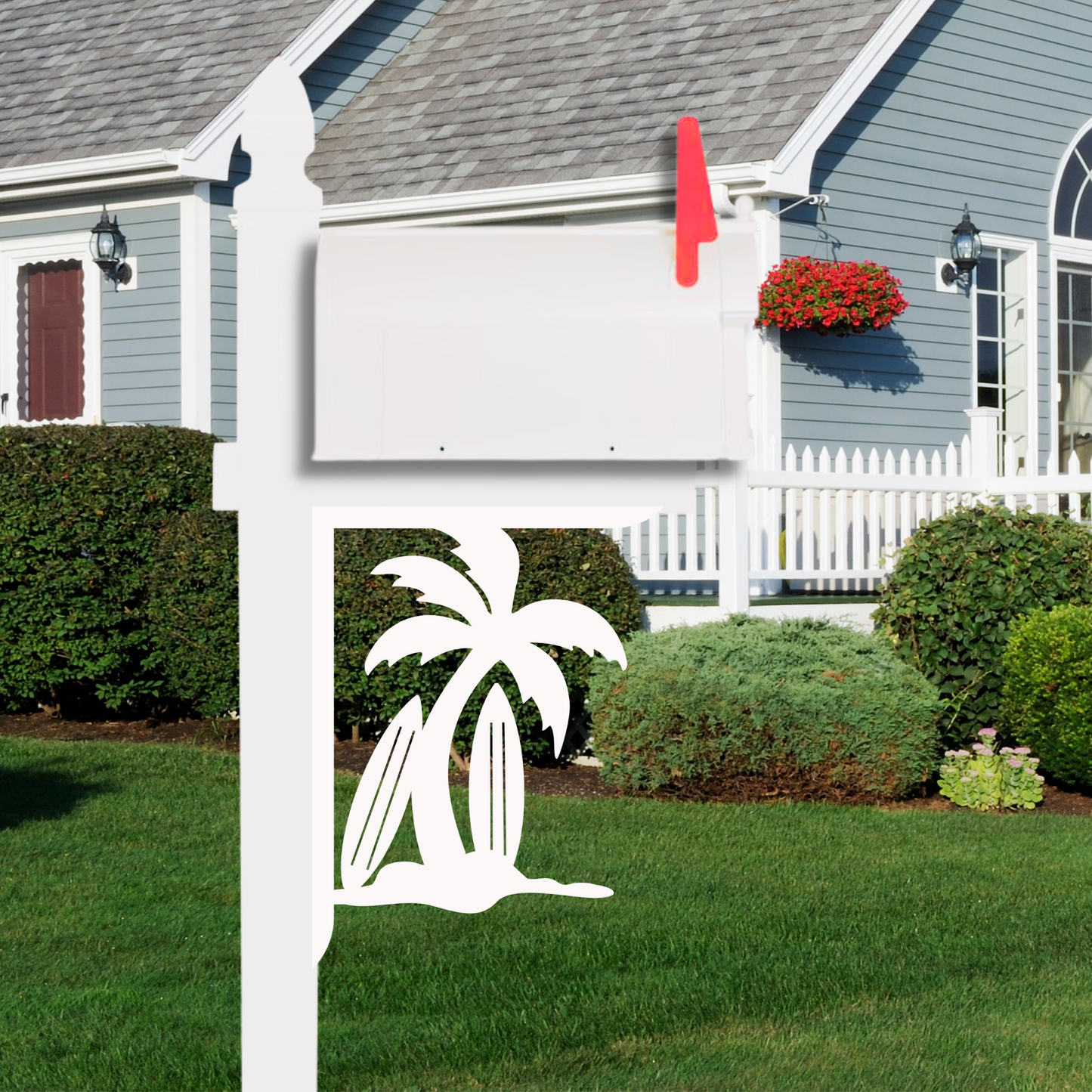Mailbox Bracket - Palm Tree with Surf Boards - Large 16" x21"
