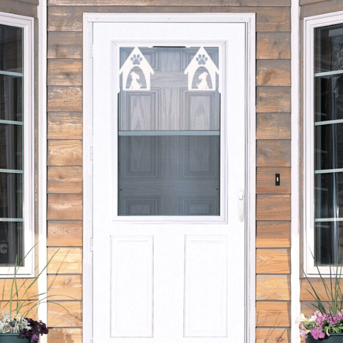 Screen Door Decor - Puppy Doghouse Small X2, Custom Mailbox, Bracket, Outdoor Decor, 7x9 inch Free Shipping to Mainland USA