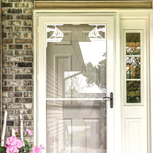 Screen Door Decor - Sailboat Small X2, Custom Mailbox, Bracket, Outdoor Decor, 7x9 inch Free Shipping to Mainland USA