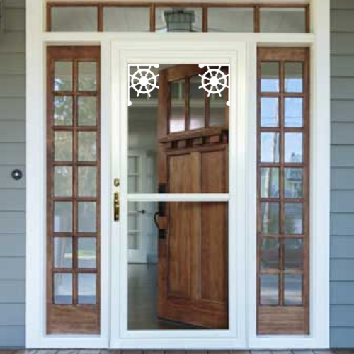 Screen Door Decor - Ship's Wheel X2, Custom Mailbox, Bracket, Outdoor Decor, 7x9 inch Free Shipping to Mainland USA