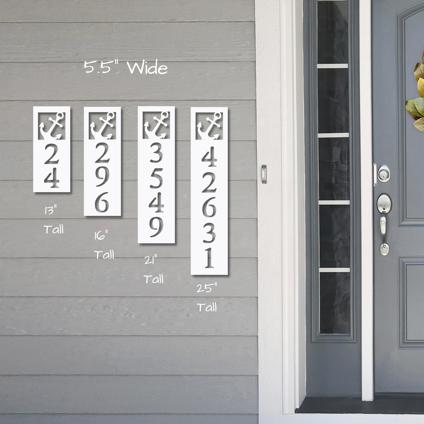 House Number Plaque Boxed - Anchor, Address Plaque, Address Sign, Custom, Personalized, Housewarming Gift, Gift, Outdoor Decor