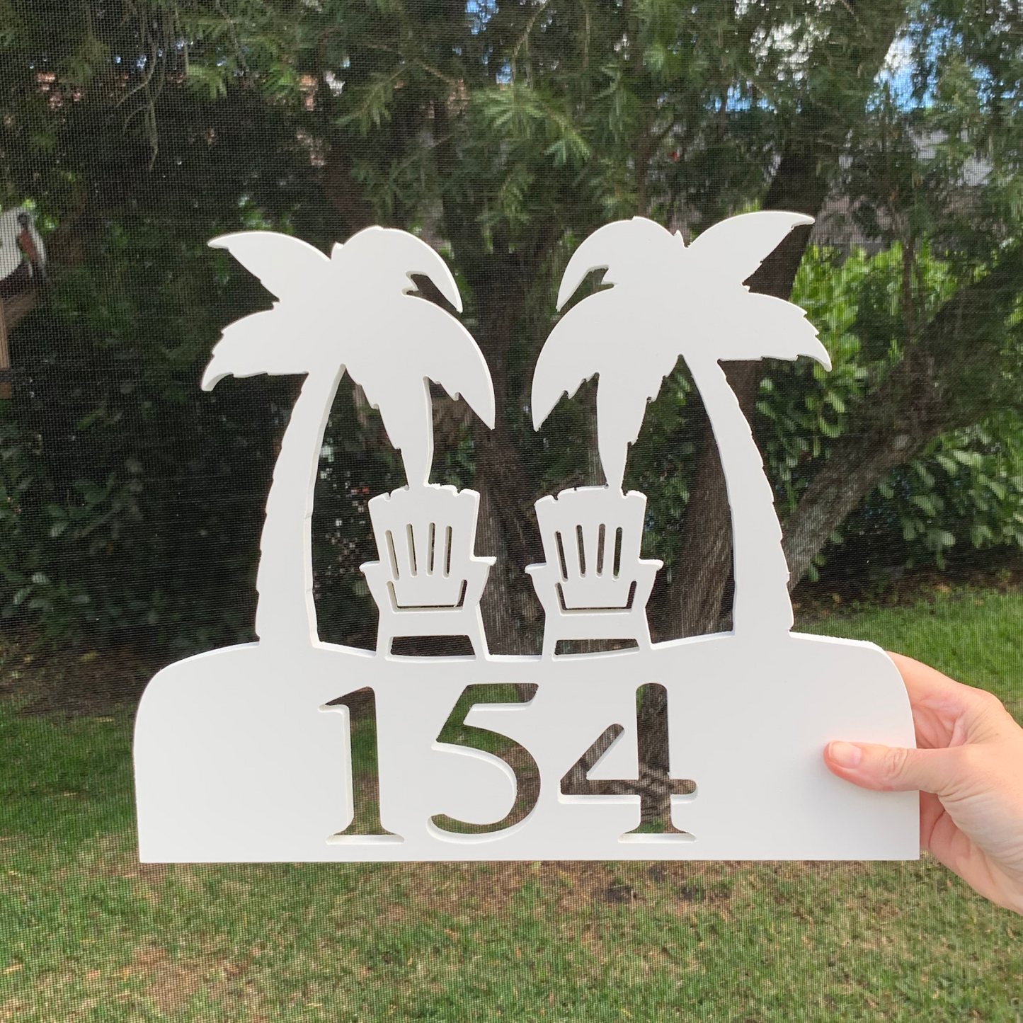 House Number Plaque - Palm Adirondaks
