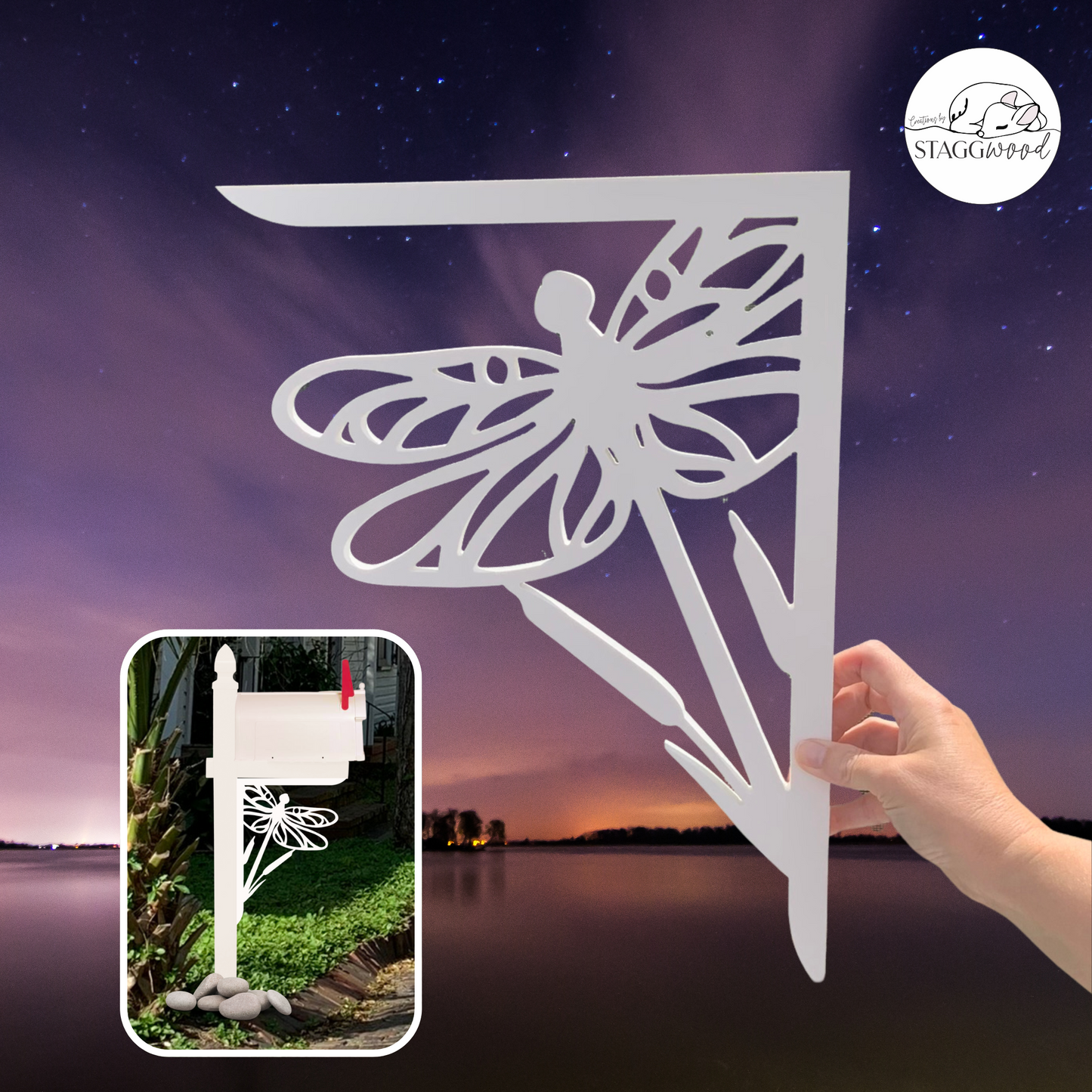 Mailbox Bracket - Dragonfly - Medium 12" x 16"