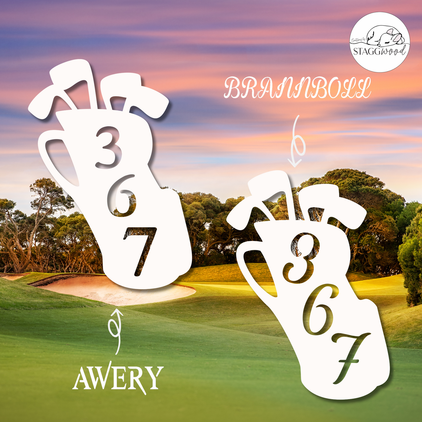 House Number Plaque - Golf Bag
