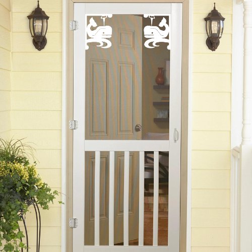 Screen Door Decor - Whale X2, Custom Mailbox, Bracket, Outdoor Decor, 7x9 inch Free Shipping to Mainland USA