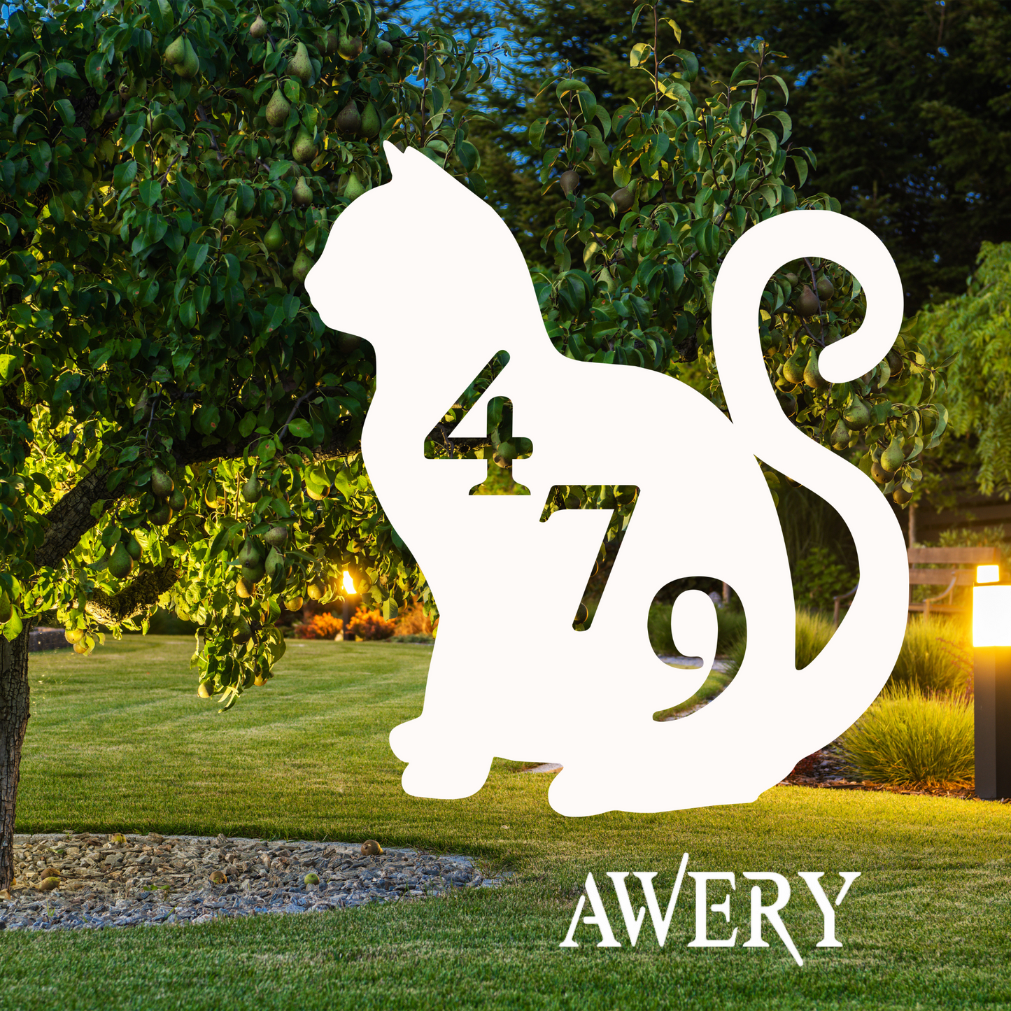 House Number Plaque - Cat