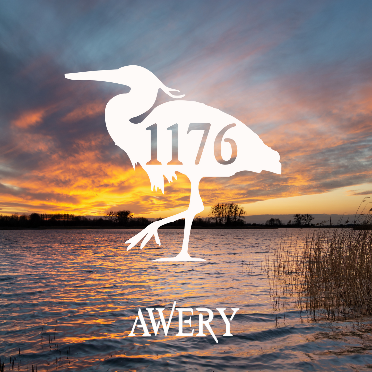 House Number Plaque - Heron