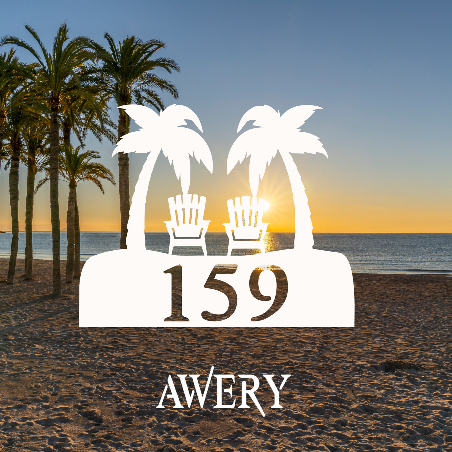House Number Plaque - Palm Adirondaks