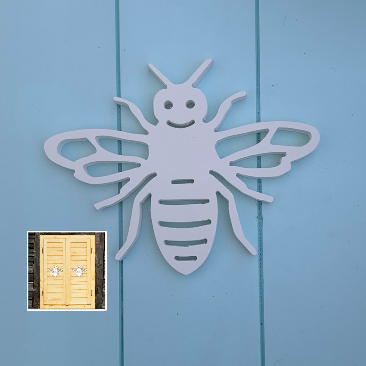 Shutter Embellishments - Bee Wall Art Small approx 8"x 6.5", Custom, Outdoor Decor, Coastal, Tropical, Ships Free to Mainland USA