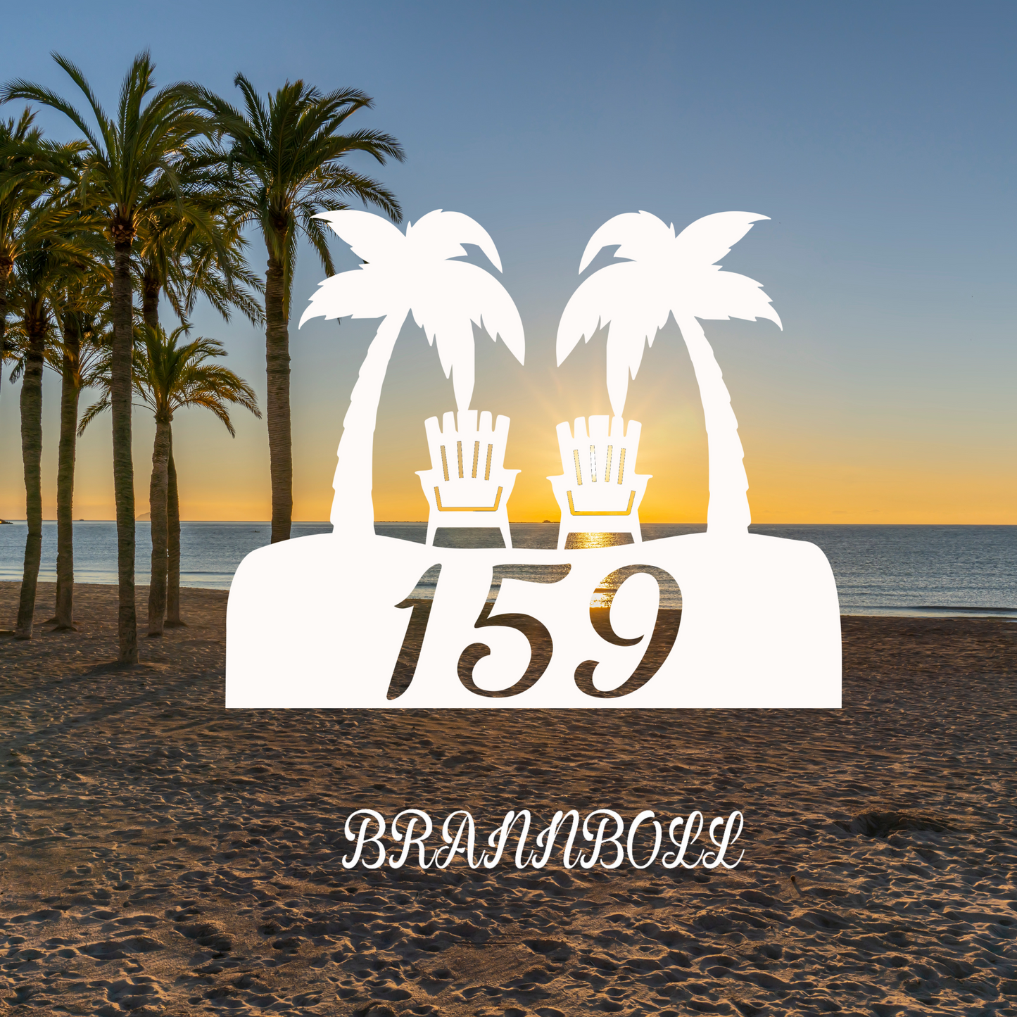 House Number Plaque - Palm Adirondaks