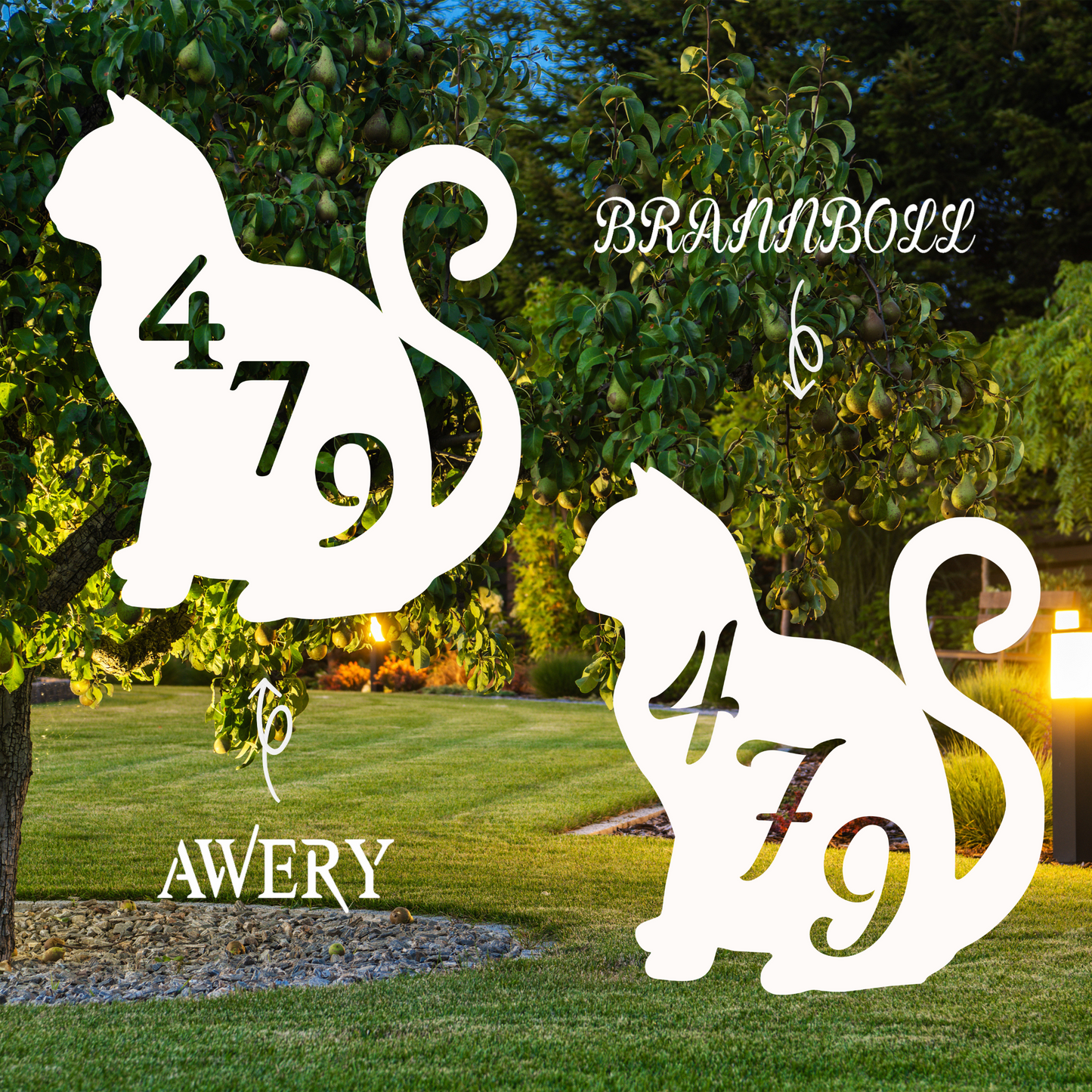 House Number Plaque - Cat
