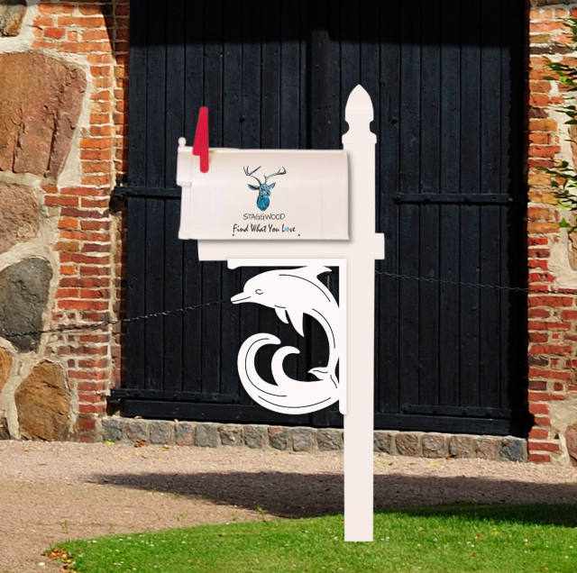 Mailbox Bracket - Dolphin - Medium 12" x 16"