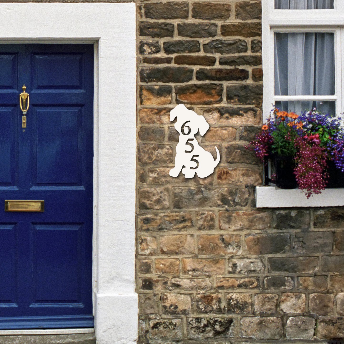 House Number Plaque - Puppy