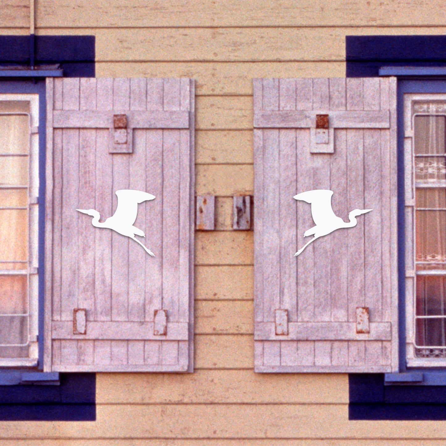 Shutter Embellishments - Heron Wall Art Small approx 8" x 5", Custom, Outdoor Decor, Coastal, Tropical, Ships Free to Mainland USA