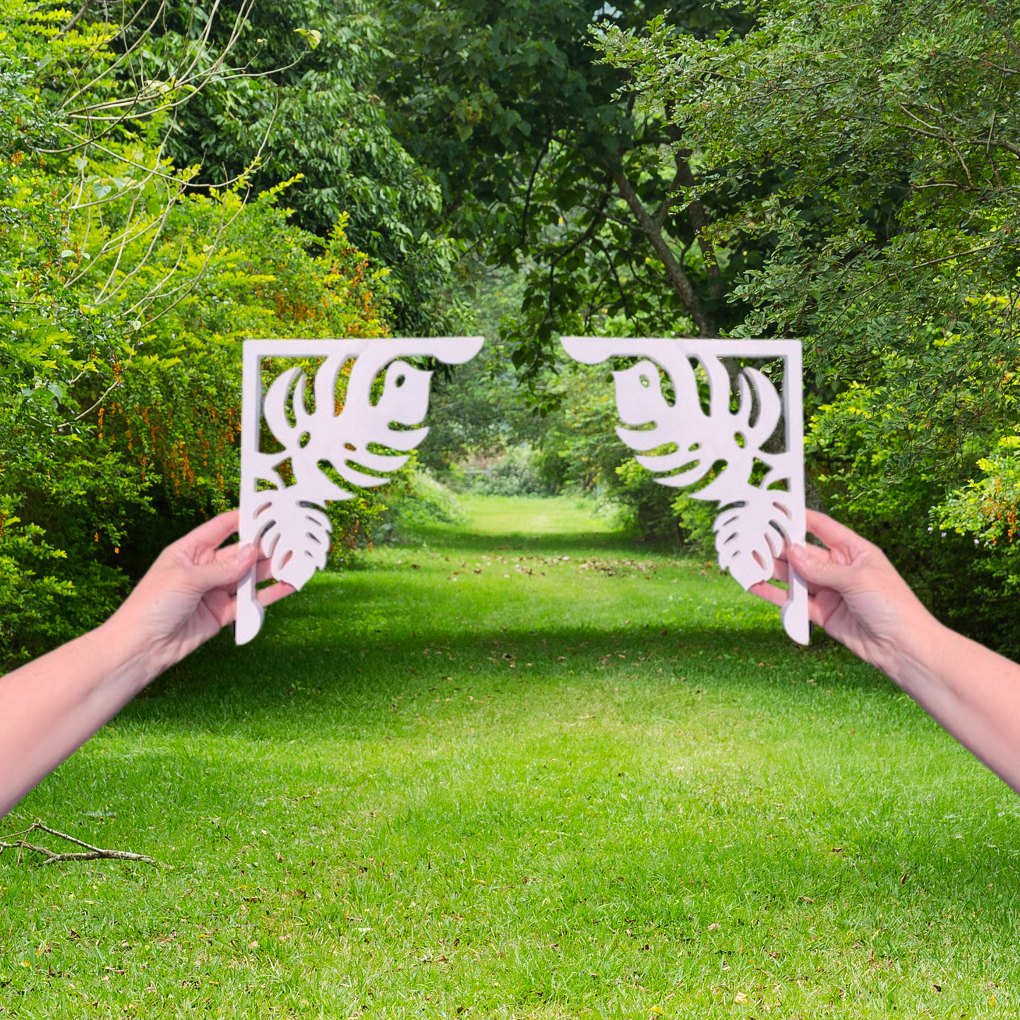 Screen Door Decor - Monstera Small X2, Custom Mailbox, Bracket, Outdoor Decor, 7x9 inch Free Shipping to Mainland USA