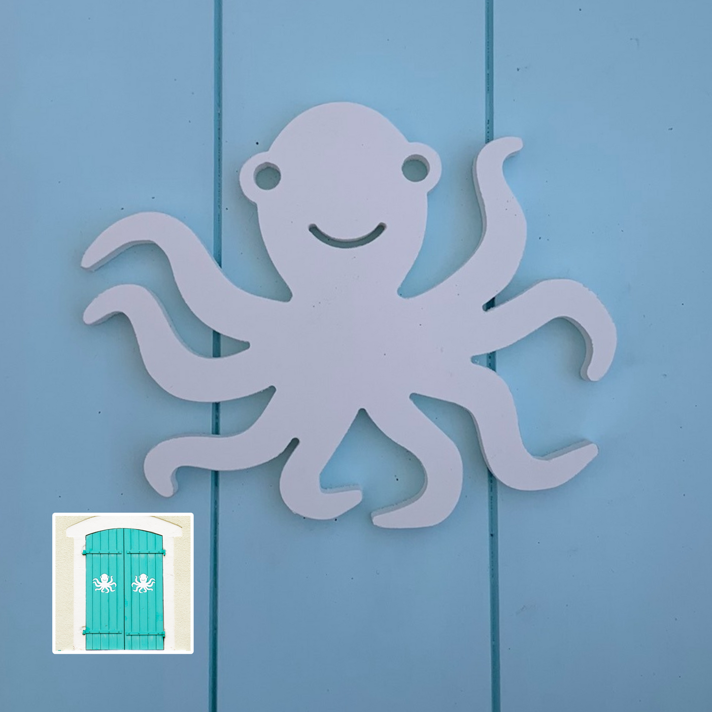 Shutter Embellishments - Octopus Wall Art Small approx 7.5" x 6", Custom, Outdoor Decor, Coastal, Tropical, Ships Free to Mainland USA