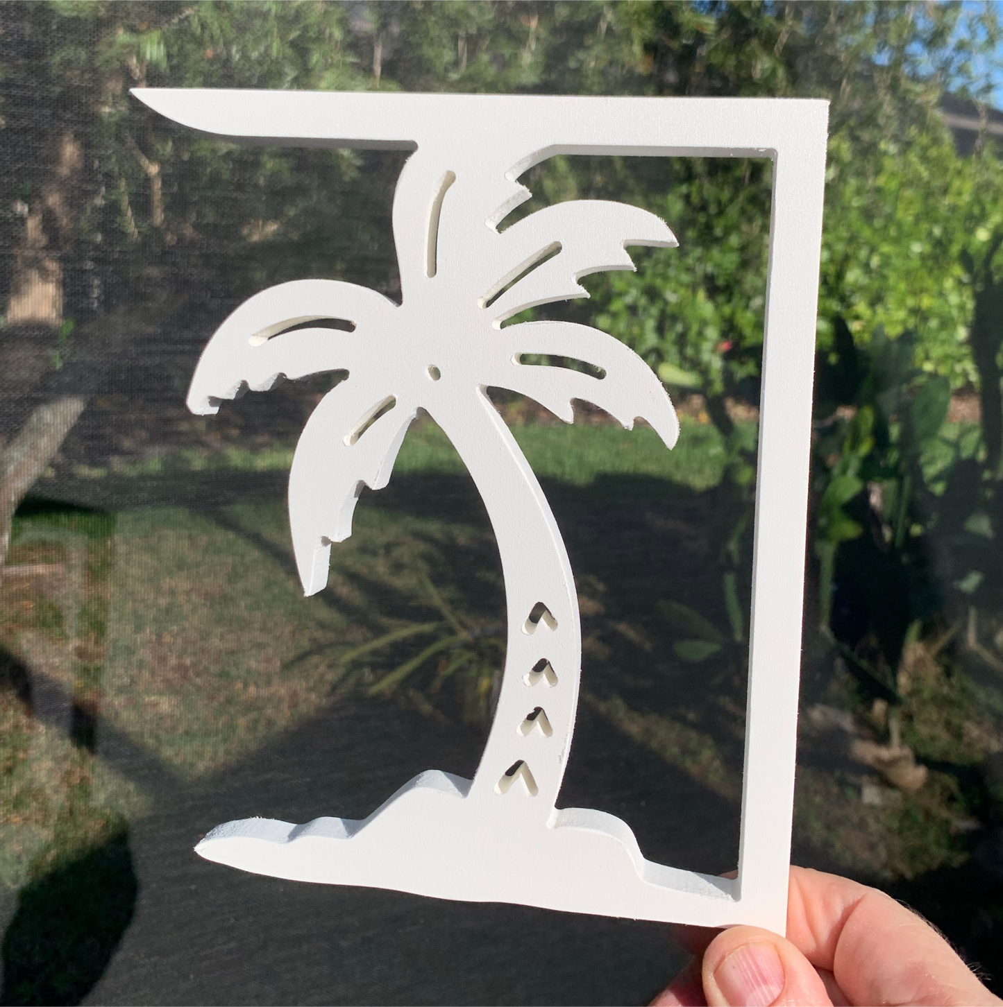 Screen Door Decor - Palm Tree With Island Small X2, Custom Mailbox, Bracket, Outdoor Decor, 7x9 inch Free Shipping to Mainland USA