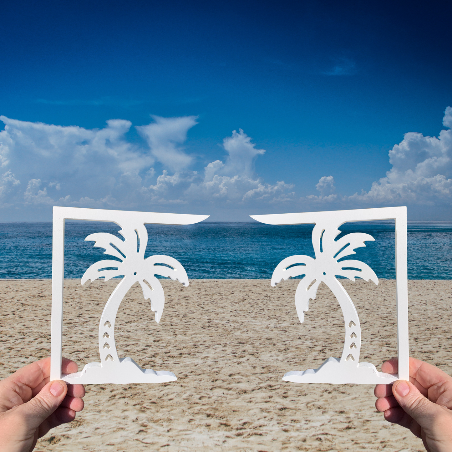 Screen Door Decor - Palm Tree With Island Small X2, Custom Mailbox, Bracket, Outdoor Decor, 7x9 inch Free Shipping to Mainland USA