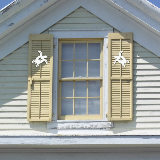 Shutter Embellishments - Turtle W/Star Wall Art Small approx 8X5, Custom, Outdoor Decor, Tropical, Ships Free to Mainland USA