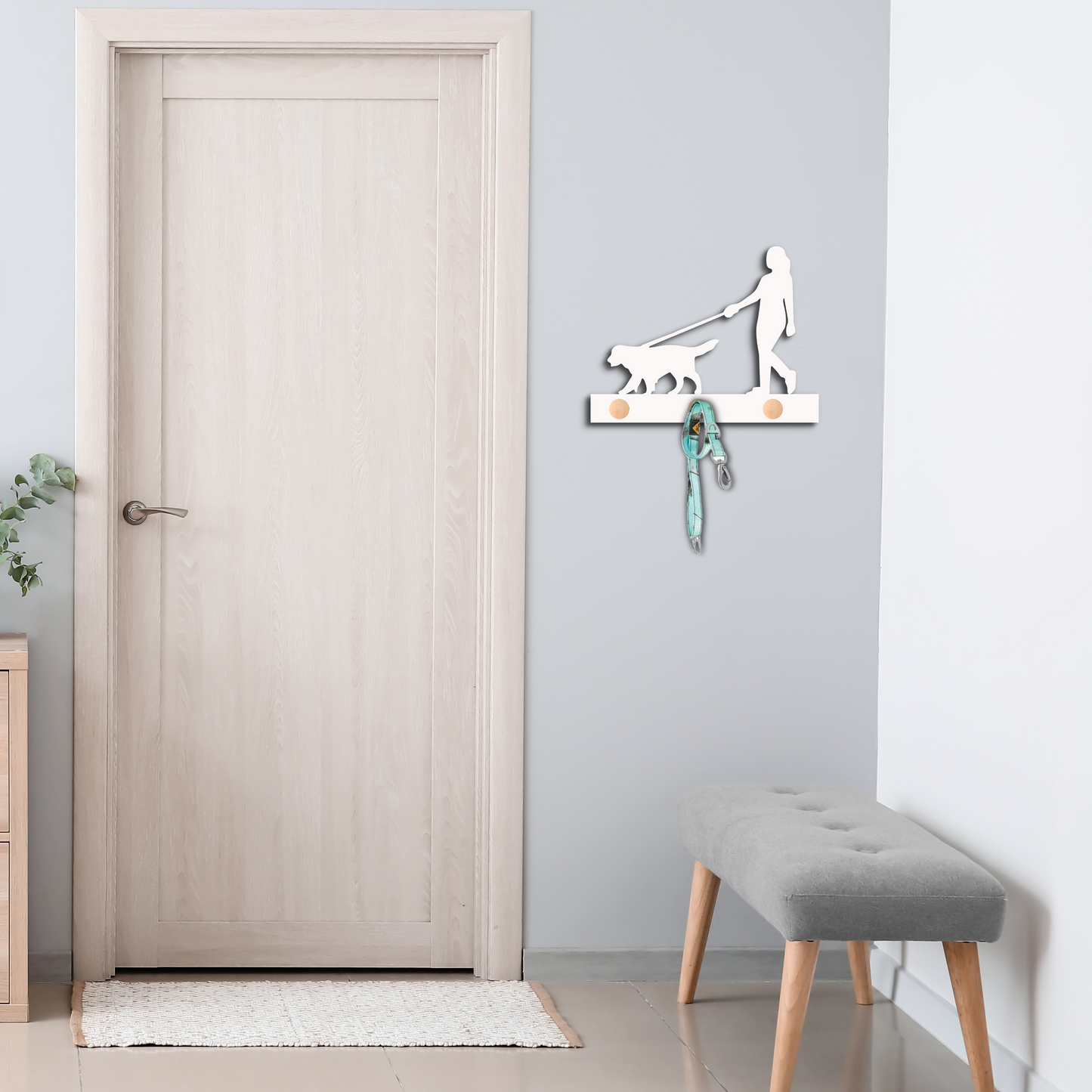 Coat Rack - Lady & Golden Retriever Design, Robe Hook, Leash Holder, Hat Rack, Wall Hook, Free Shipping to Mainland USA, Handmade
