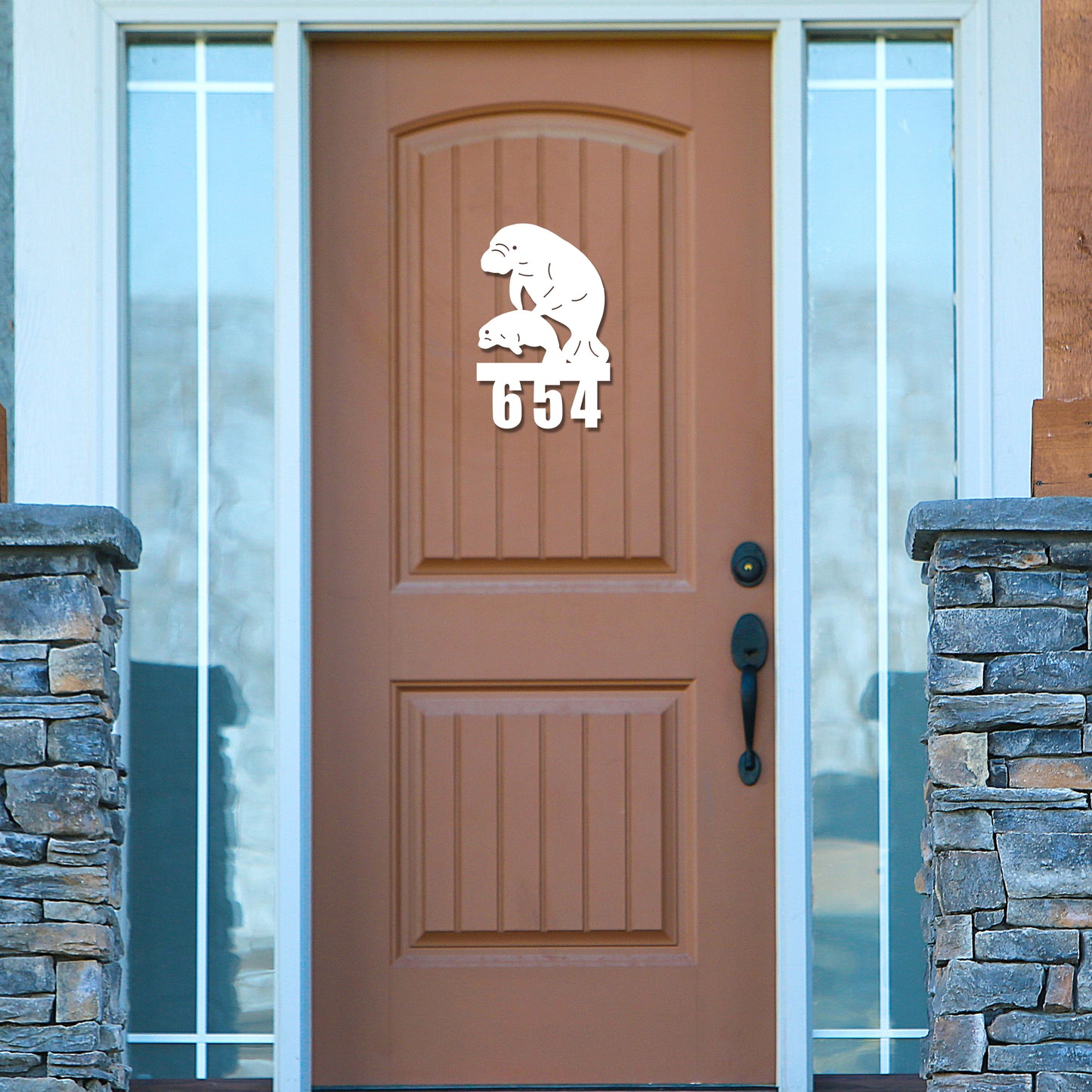 House Number Sign, Manatee with Baby