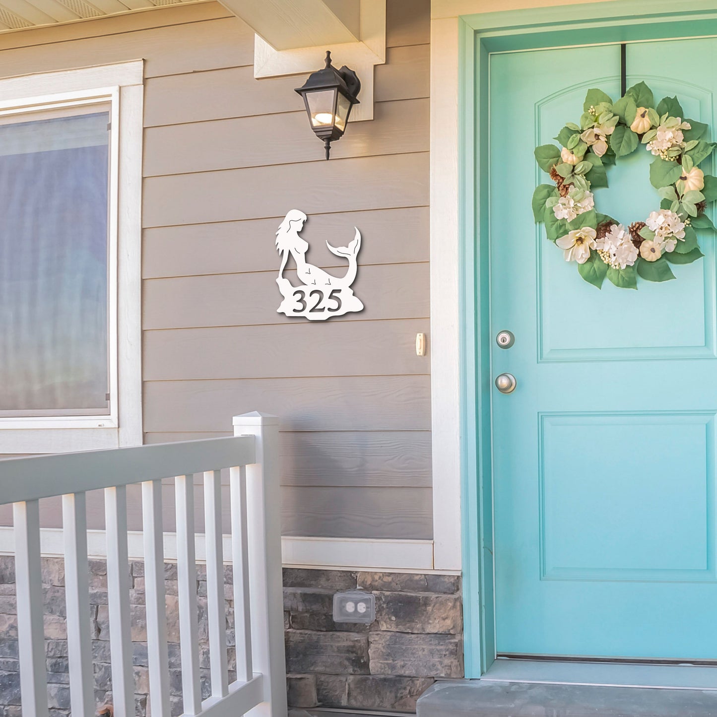 House Number Plaque - Mermaid on the Rocks